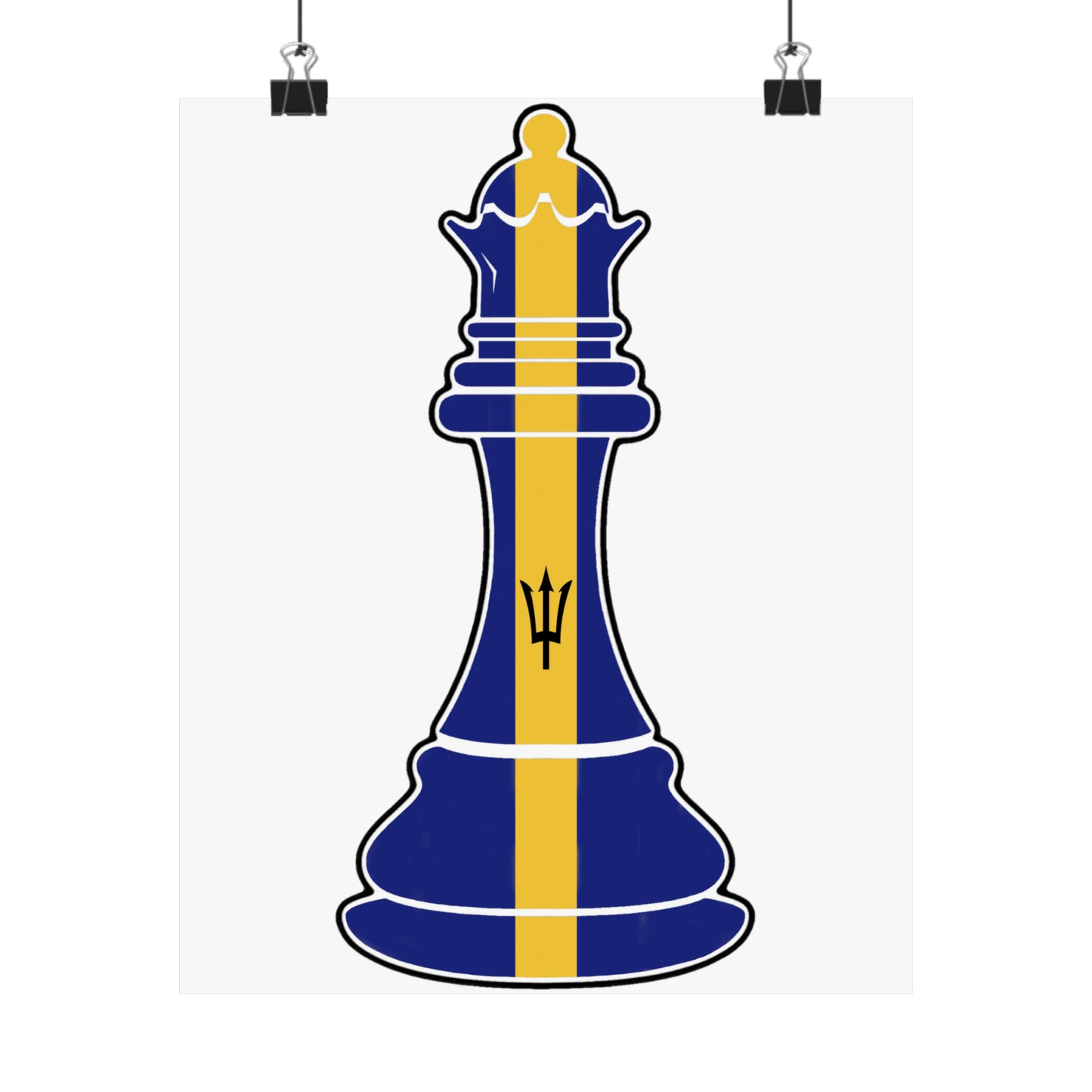 Bajan Queen Flag Chess Piece Barbados Premium Matte Poster