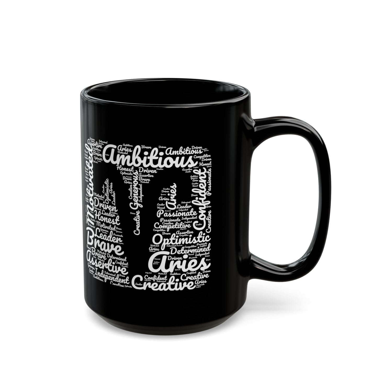 Aries Zodiac Sign Astrology White Black Mug (11oz, 15oz)