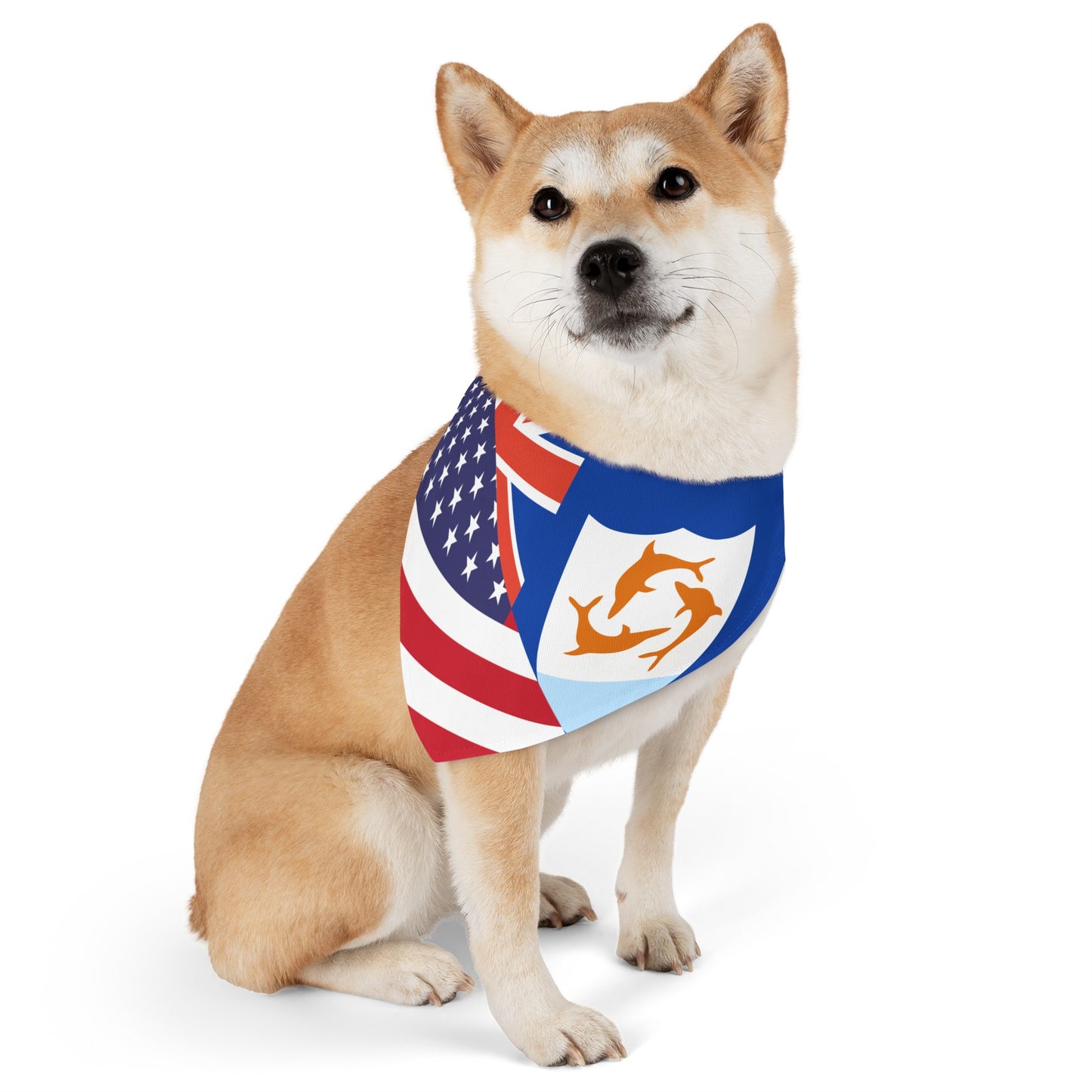 Anguilla American Flag Pet Bandana Collar | Anguillan Dog Cat Animal