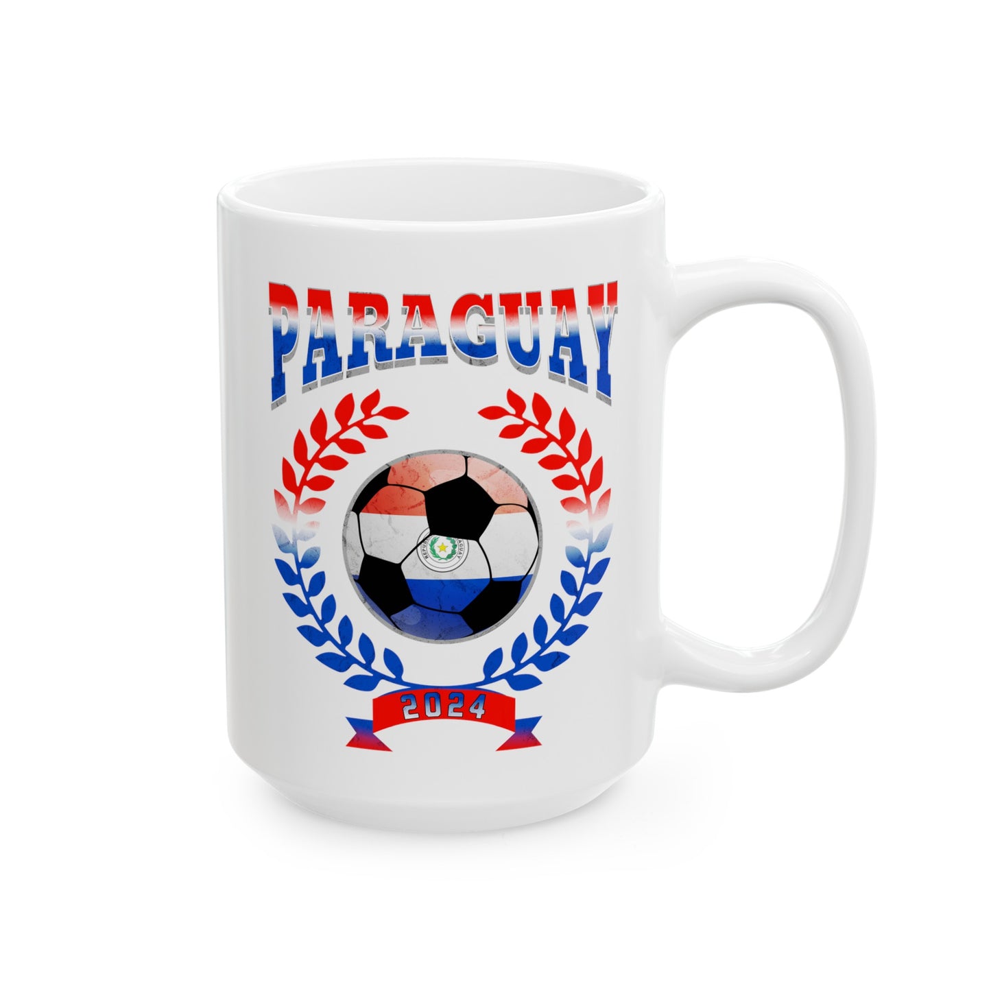 Paraguay 2024 Soccer Football Championship Games Paraguayan Team Ceramic Mug 11oz, 15oz Cup