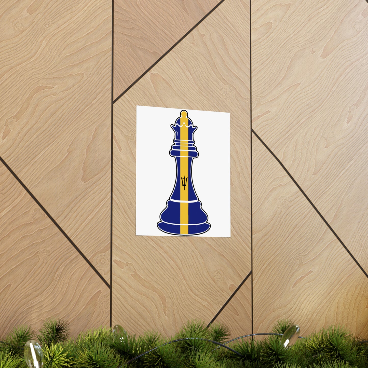 Bajan Queen Flag Chess Piece Barbados Premium Matte Poster