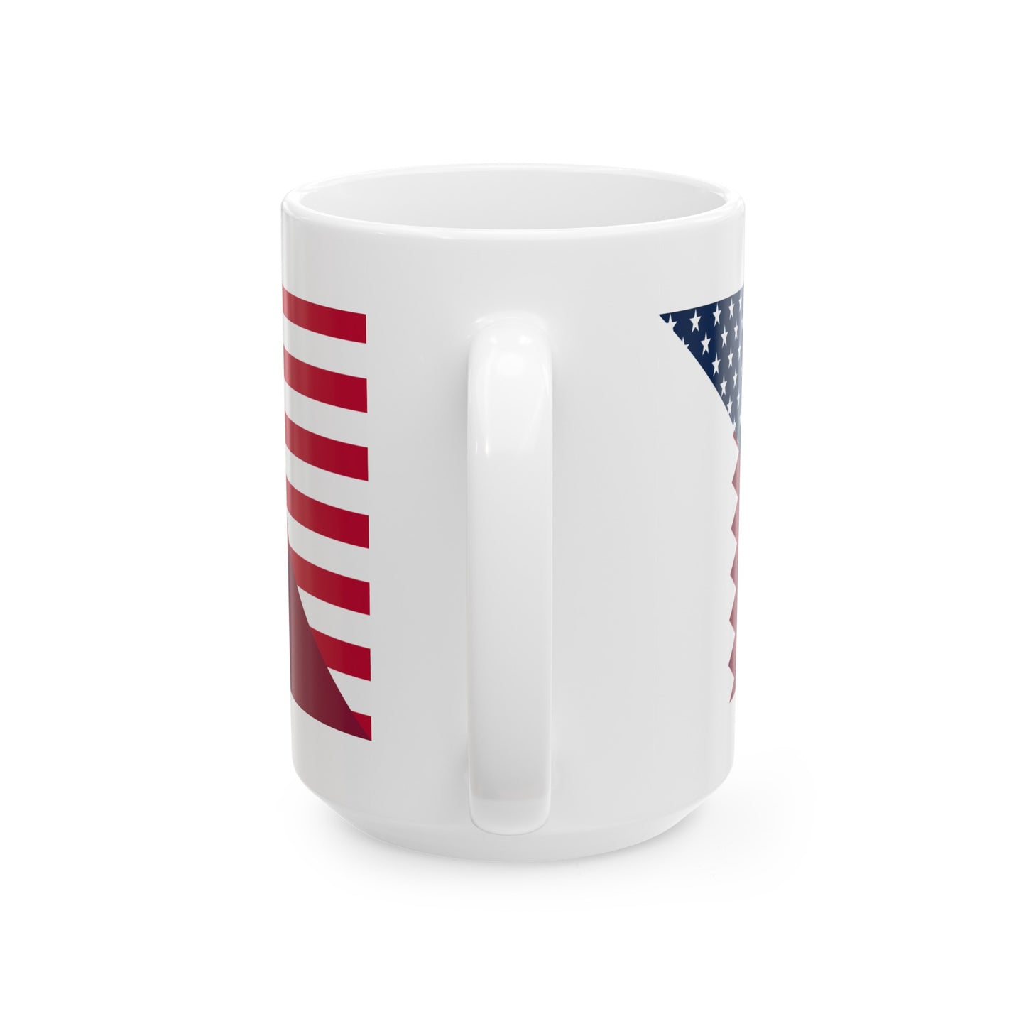 Qatar American Flag Half Qatari USA Ceramic Mug 11oz, 15oz Cup