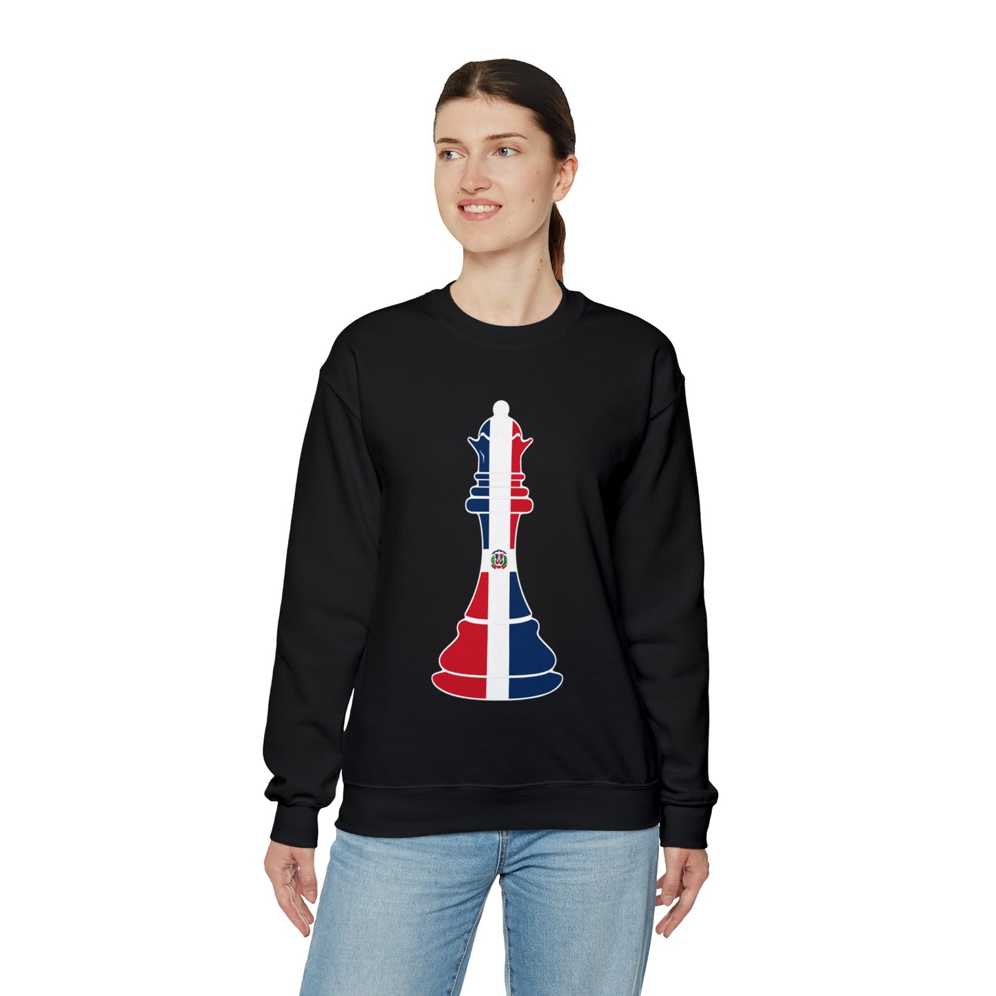 Dominican Republic Queen Flag Chess Piece DR Unisex Sweatshirt