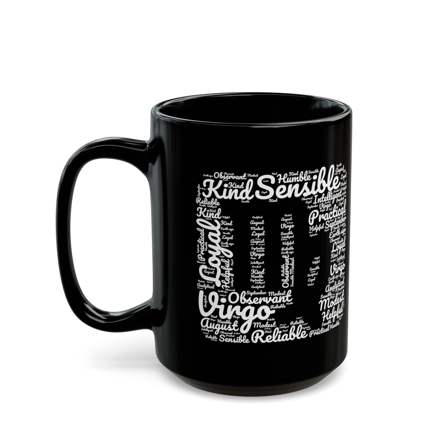 Virgo Zodiac Astrology Sign Traits White Black Mug (11oz, 15oz)