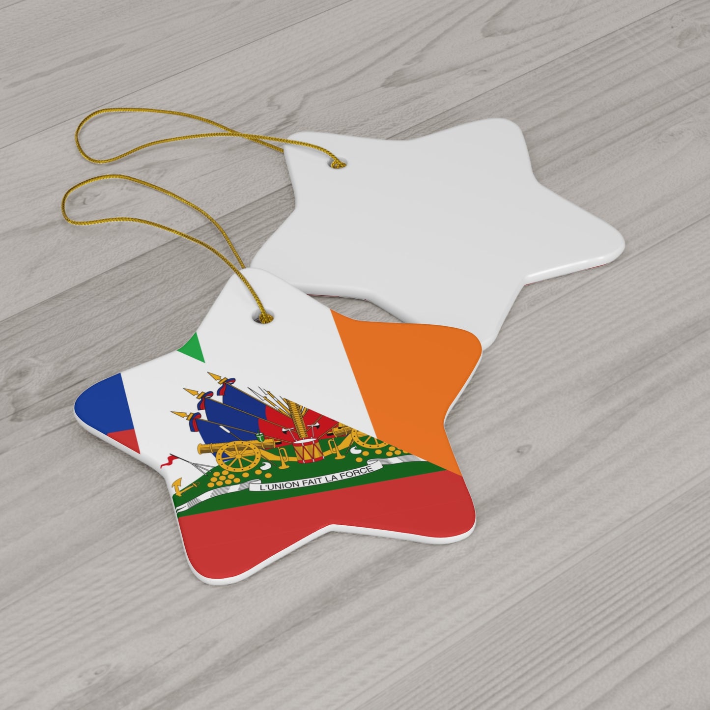 Haitian Irish Flag Half Haiti Ireland Ceramic Ornament | Christmas Tree Ornaments