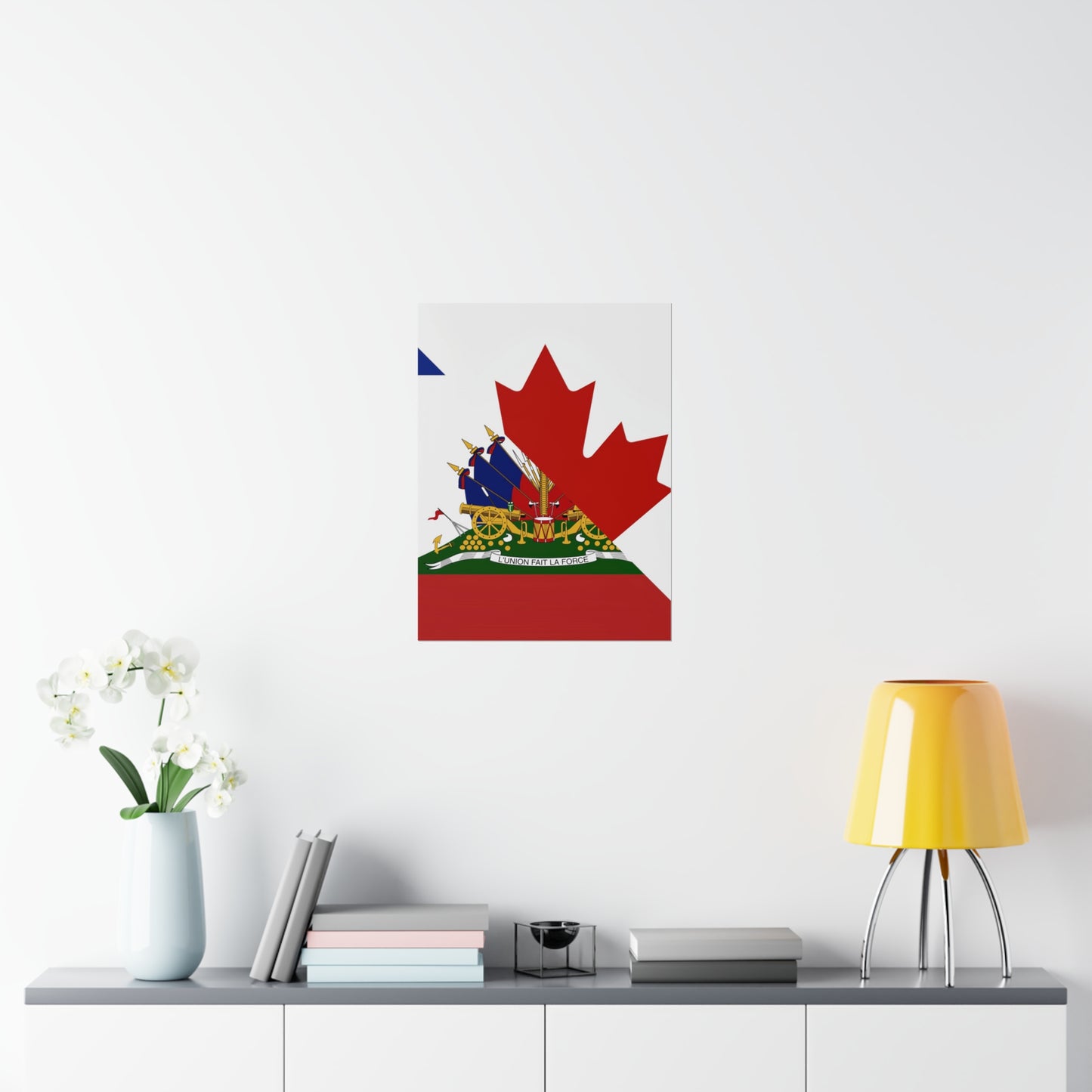 Haitian Canadian Flag | Half Haiti Canada Canadien Premium Matte Poster