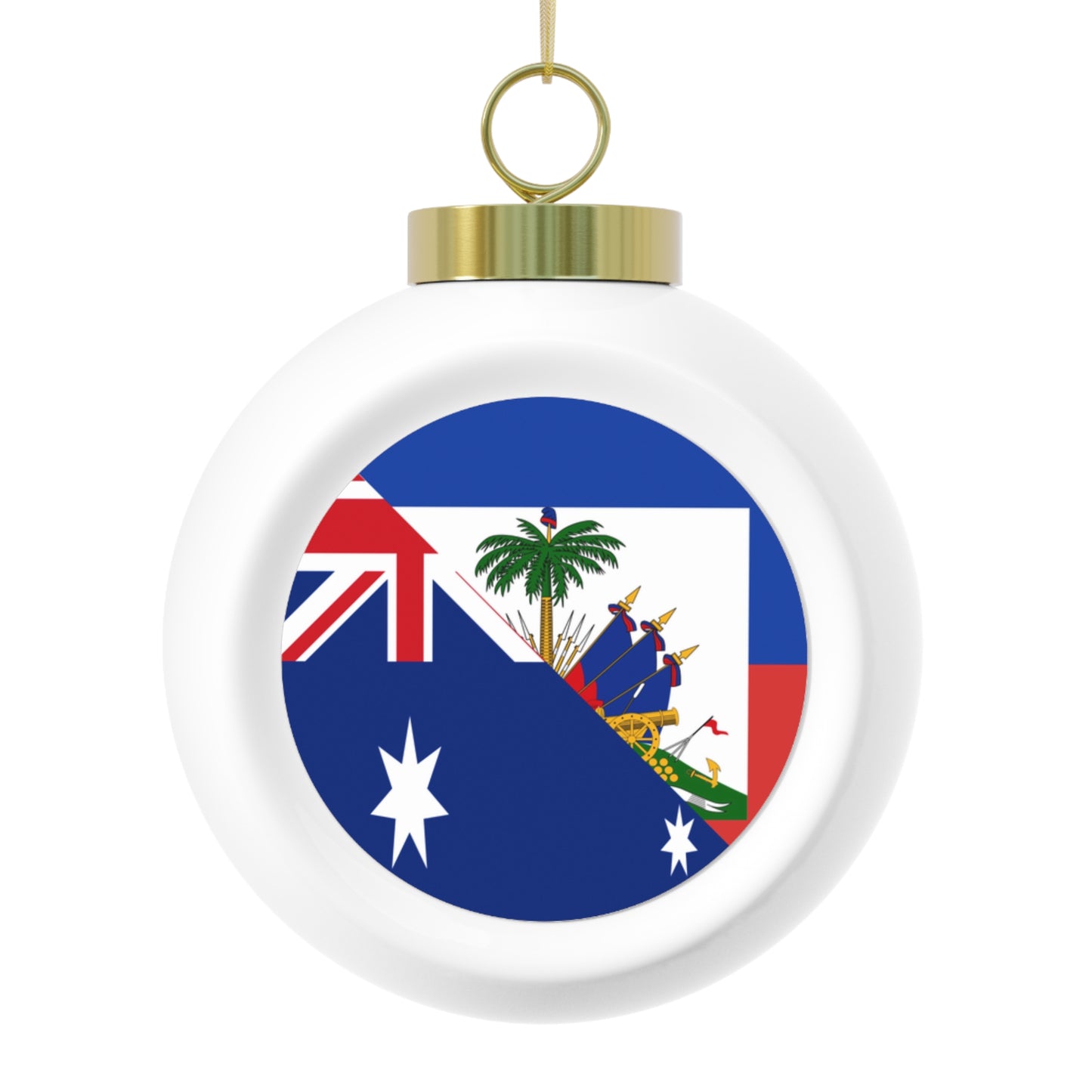 Australian Haitian Flag Australia Haiti Christmas Tree Ball Ornament