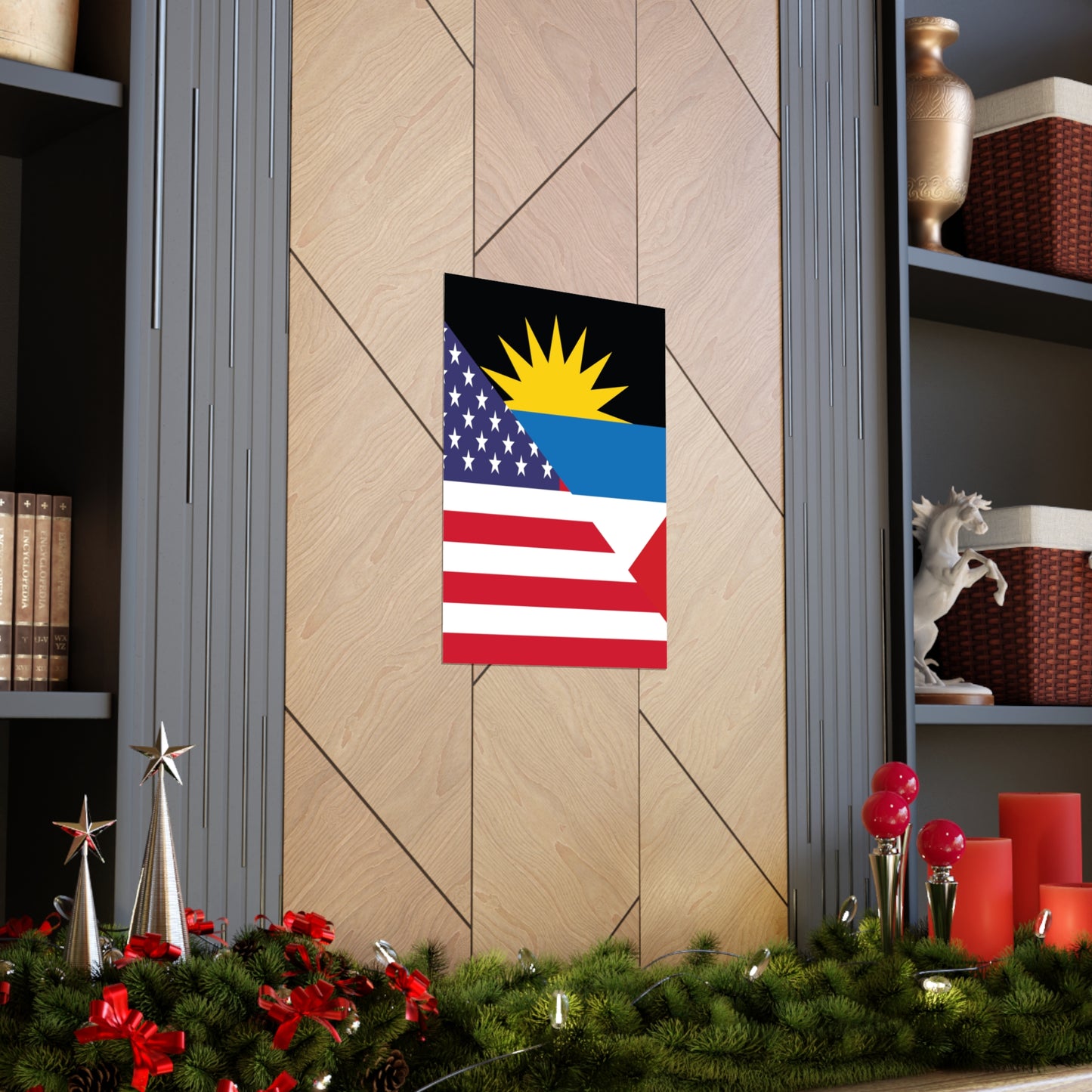 Antigua and Barbuda American Flag Antiguan USA Premium Matte Poster