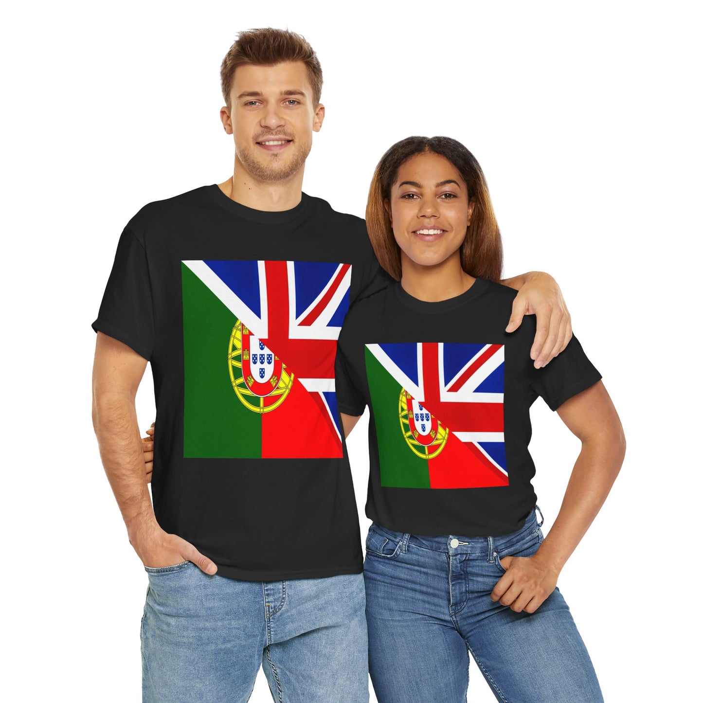 Portugal British Flag Portuguese UK Union Jack T-Shirt | Unisex Tee Shirt