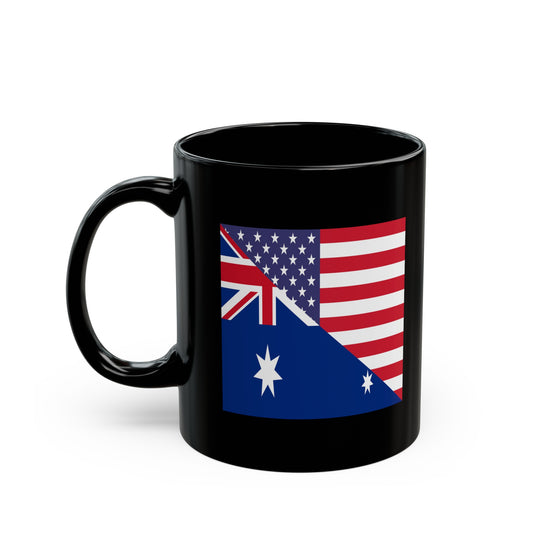 Australian American Flag Australia USA Black Mug (11oz, 15oz)