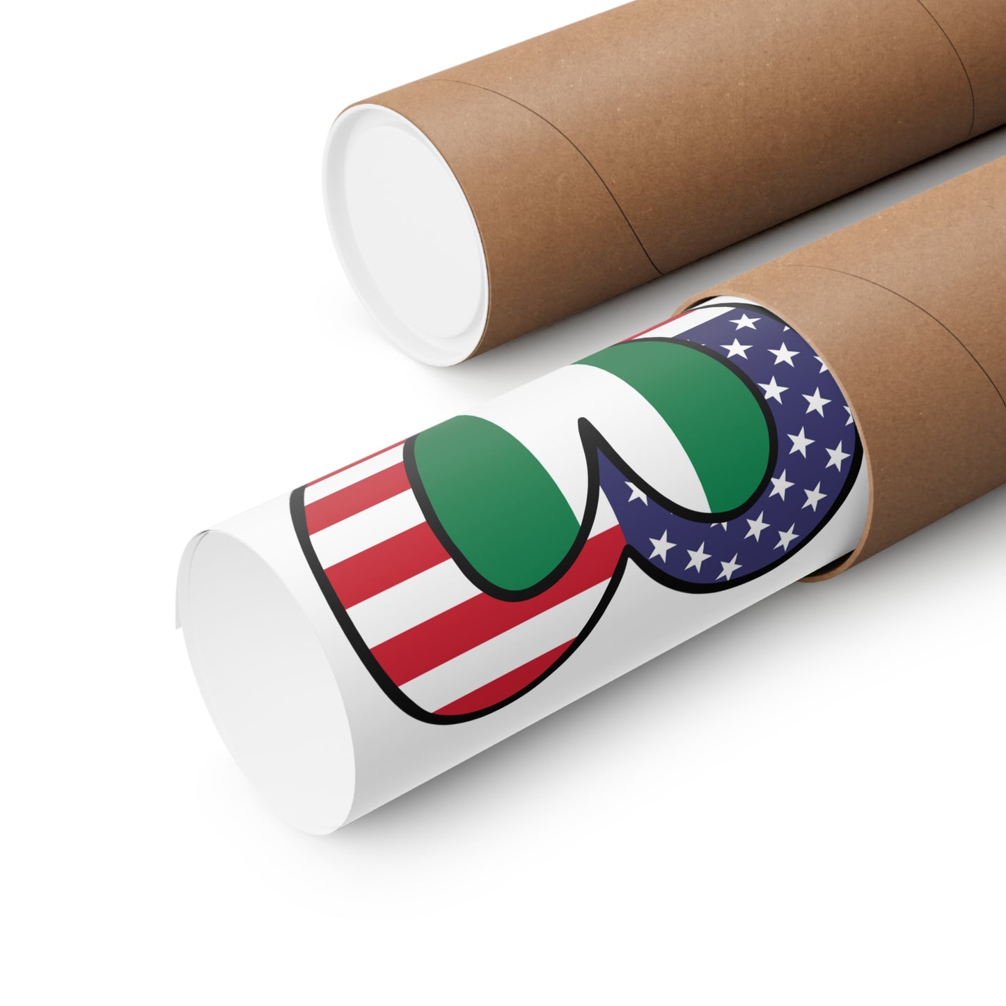 American Nigerian Flag Inner Heart USA Naija Nigeria Premium Matte Poster