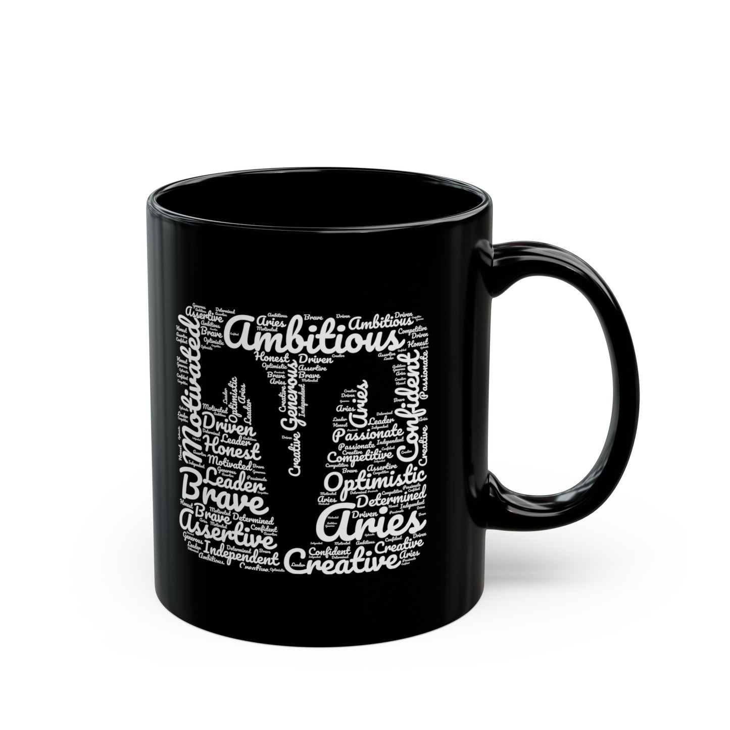 Aries Zodiac Sign Astrology White Black Mug (11oz, 15oz)