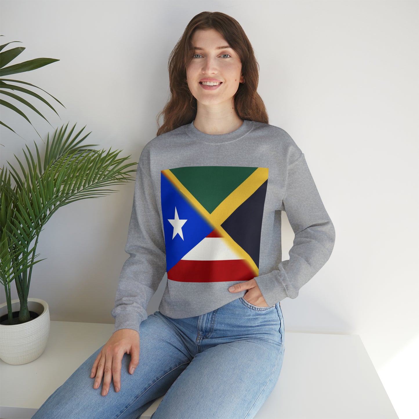 Jamaica Puerto Rico Flag | Jamaican PR Flag Unisex Sweatshirt