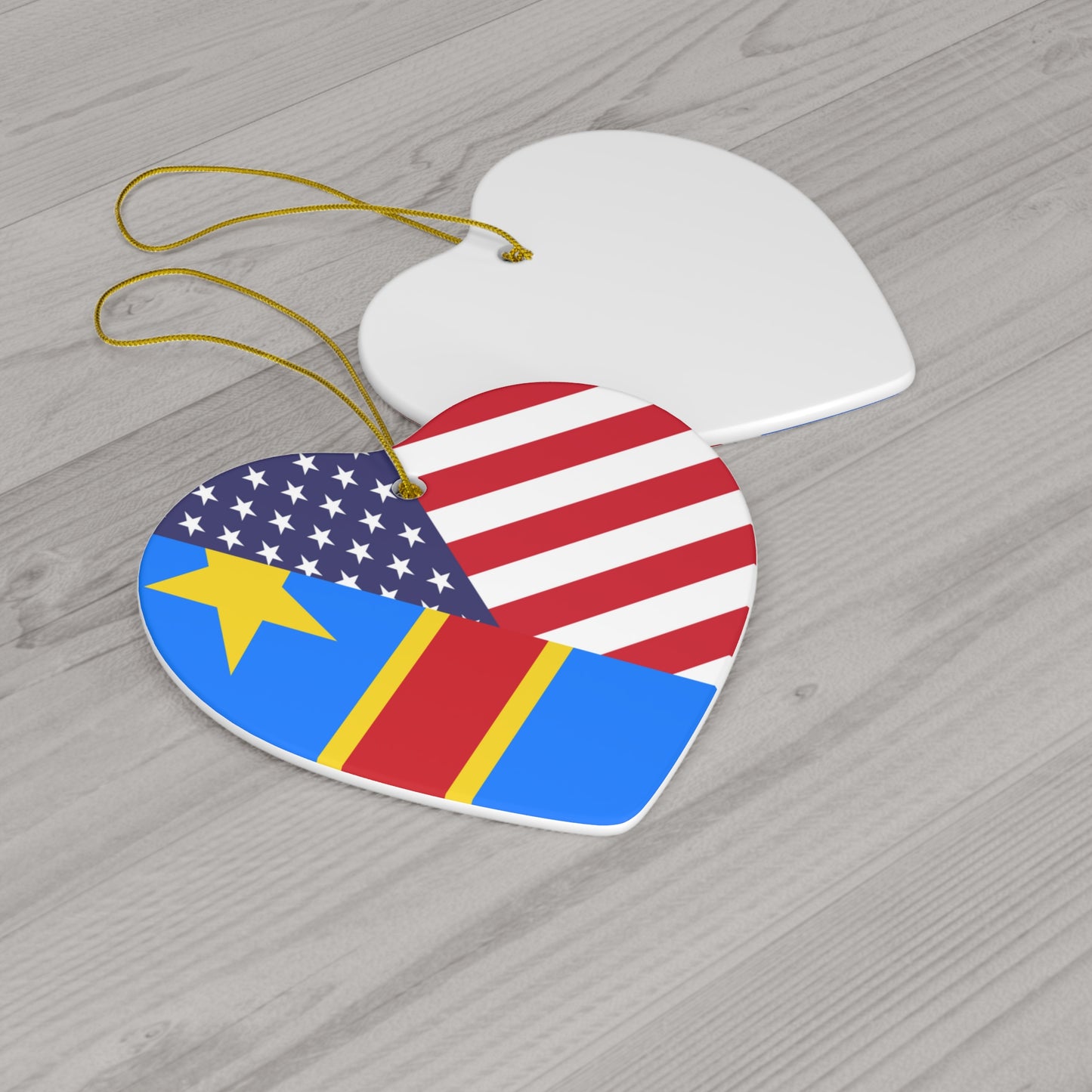 Democratic Republic of Congo American Congolese USA Ceramic Ornament | Christmas Tree Ornaments