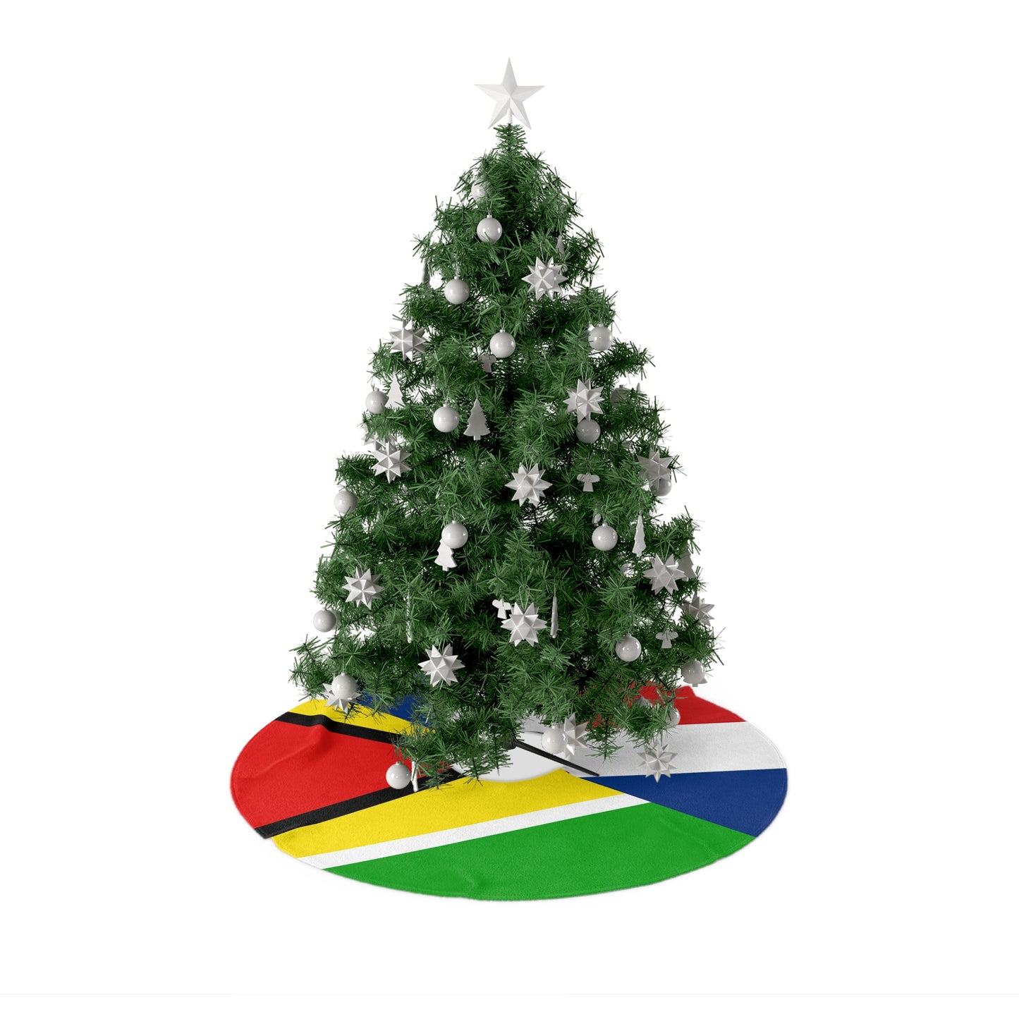 Guyanese Dominican Flag Guyana DR Christmas Tree Skirt