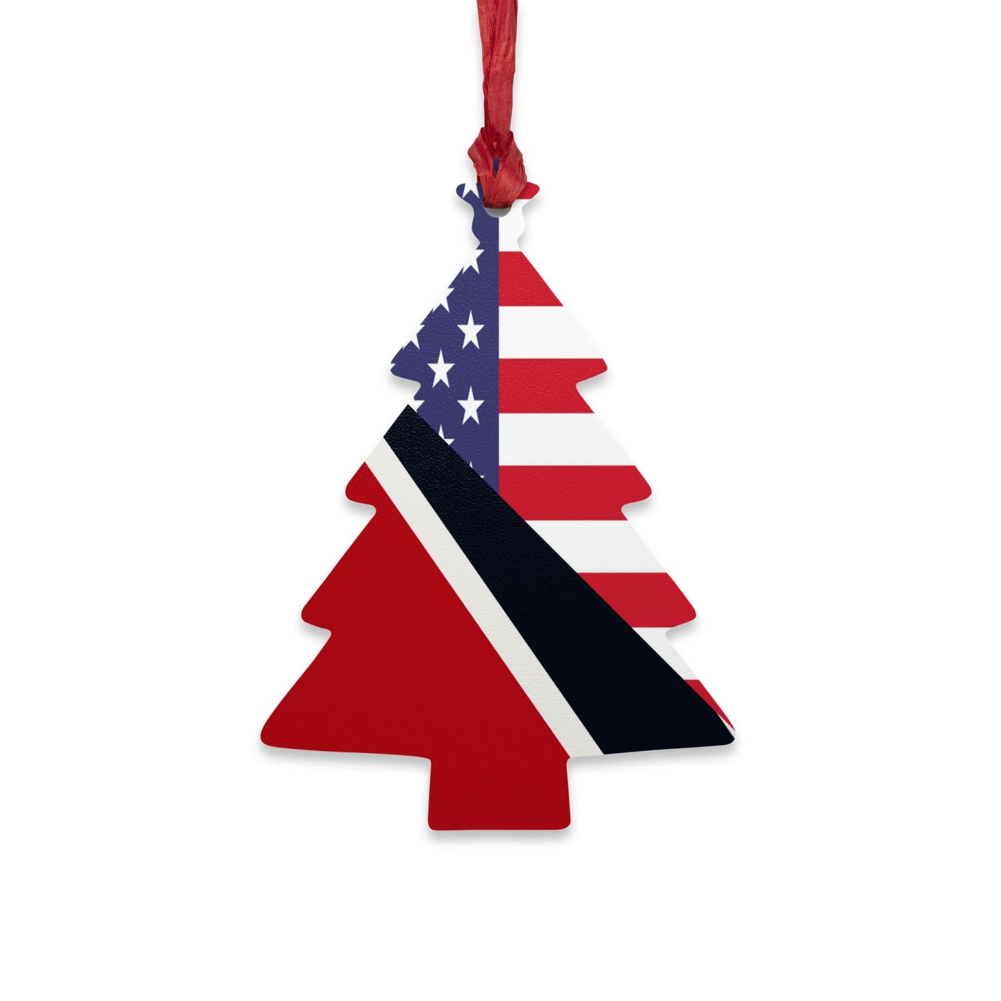 Trinidad American Flag Trini USA Wooden Ornament