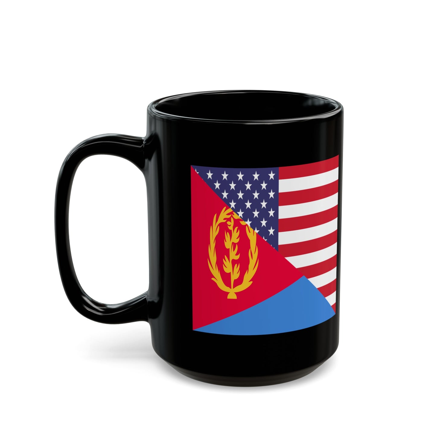 Eritrean American Flag Eritrea USA Black Mug (11oz, 15oz)