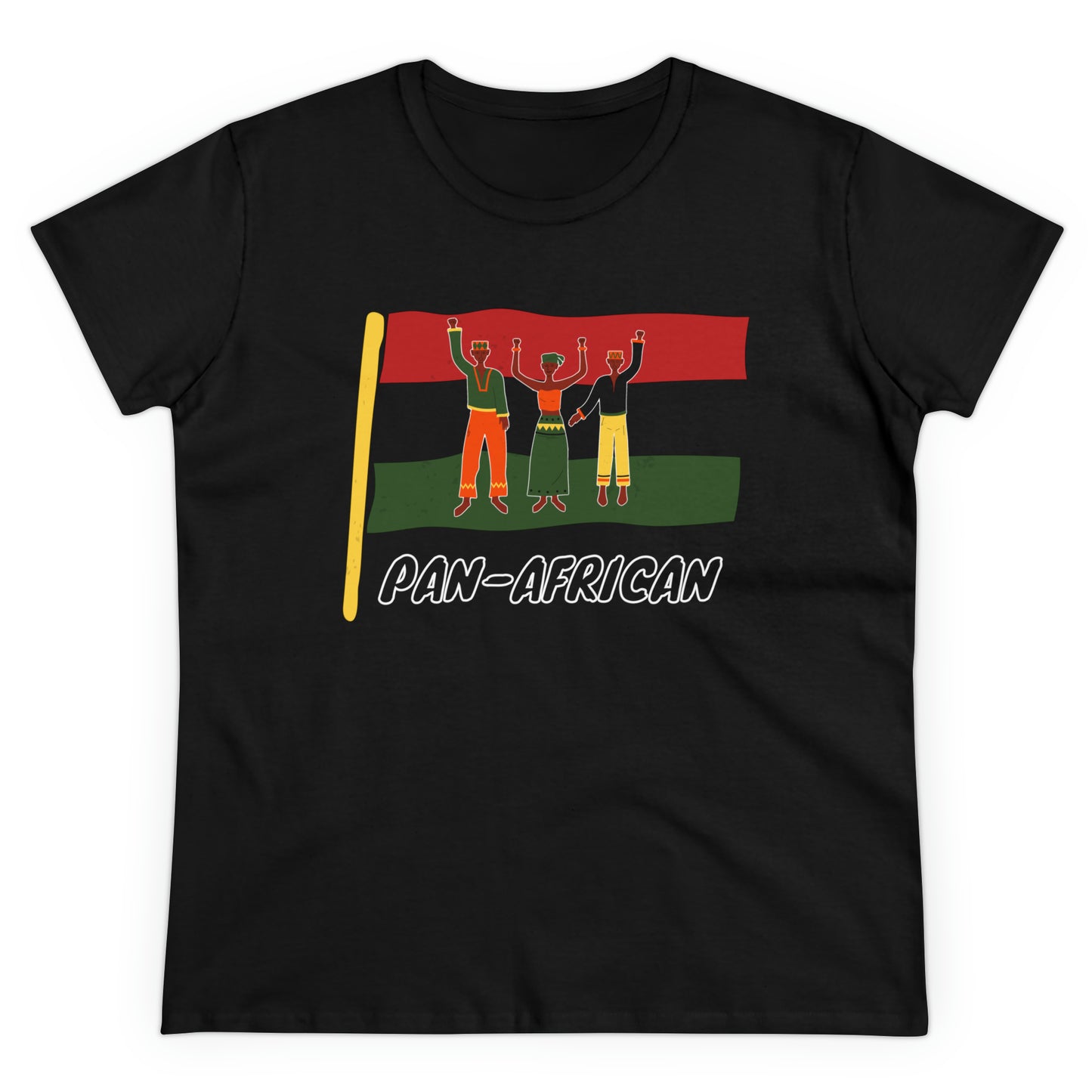 Women's Pan African Diaspora Flag Cotton Tee Shirt