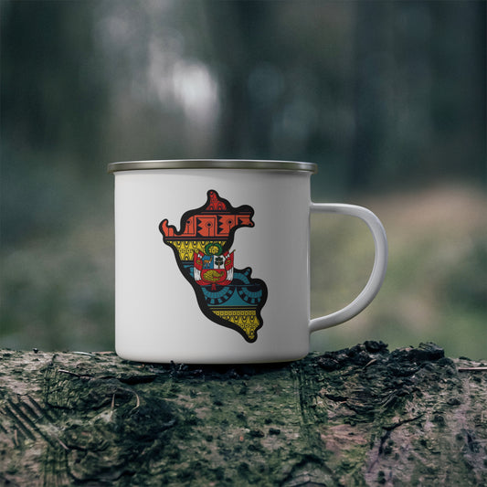 Peru Tribal Coat of Arms Peruvian 12oz Enamel Mug