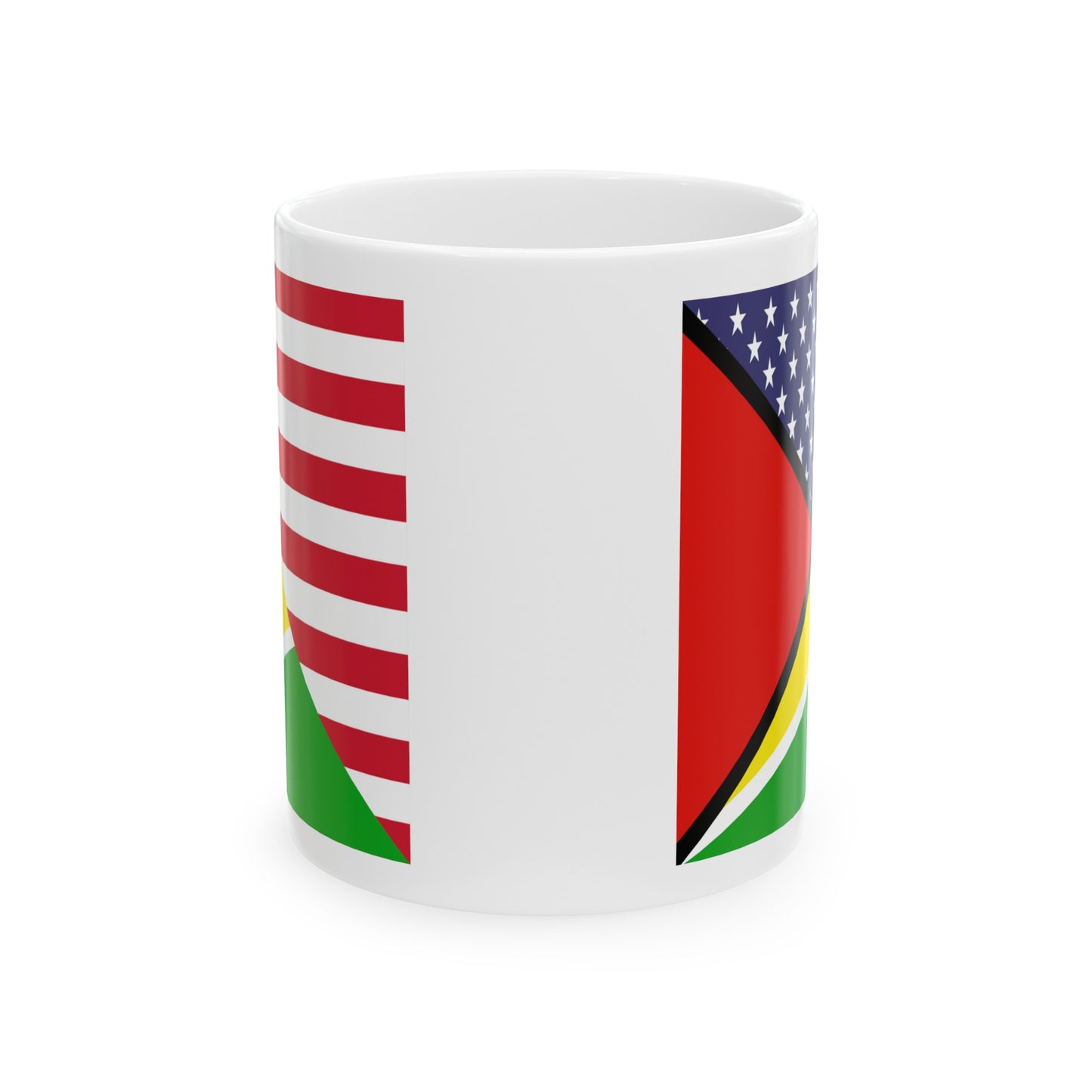 Guyana American Flag Half Guyanese USA Ceramic Mug 11oz, 15oz Cup