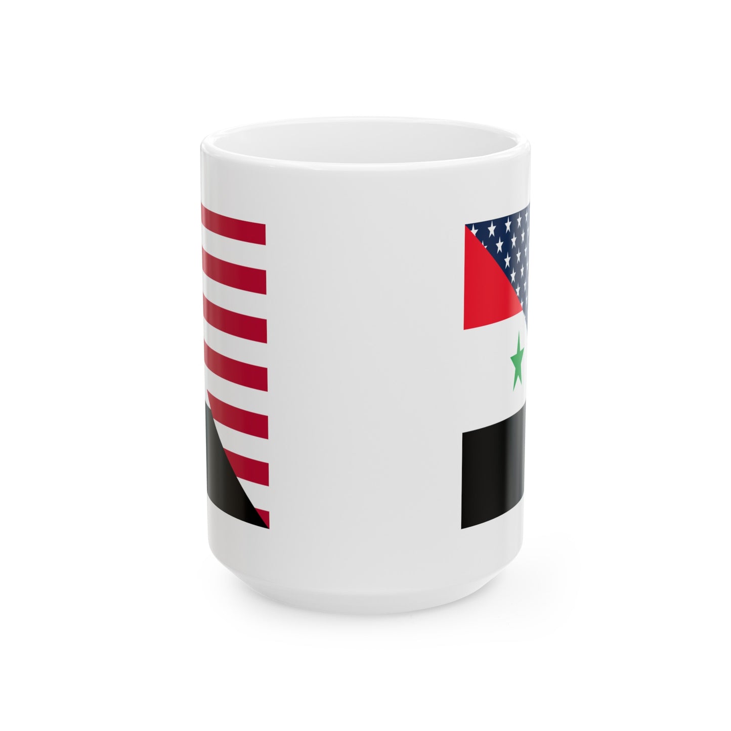 Syrian American Flag Half Syria USA Ceramic Mug 11oz, 15oz Cup