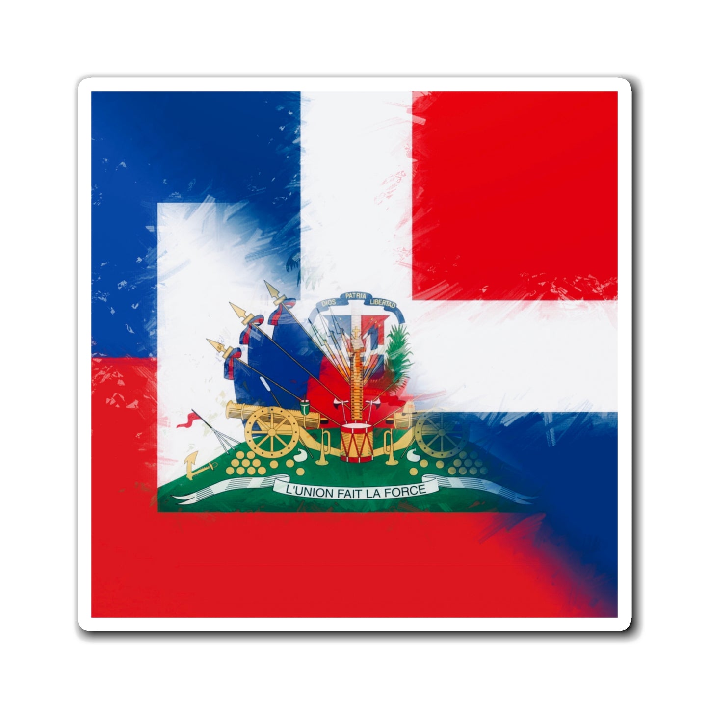 Haiti Dominican Republic Flag | Hispaniola DR Half Haitian Dominican Flag Magnet