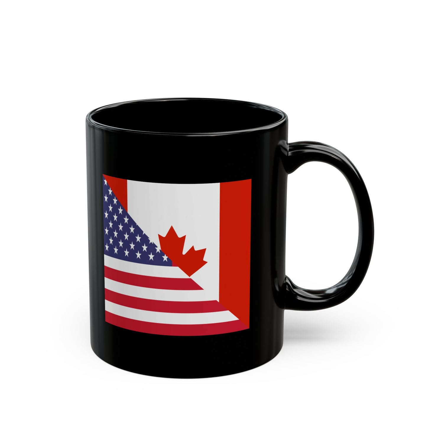 Canadian American Flag Canada USA Black Mug (11oz, 15oz)