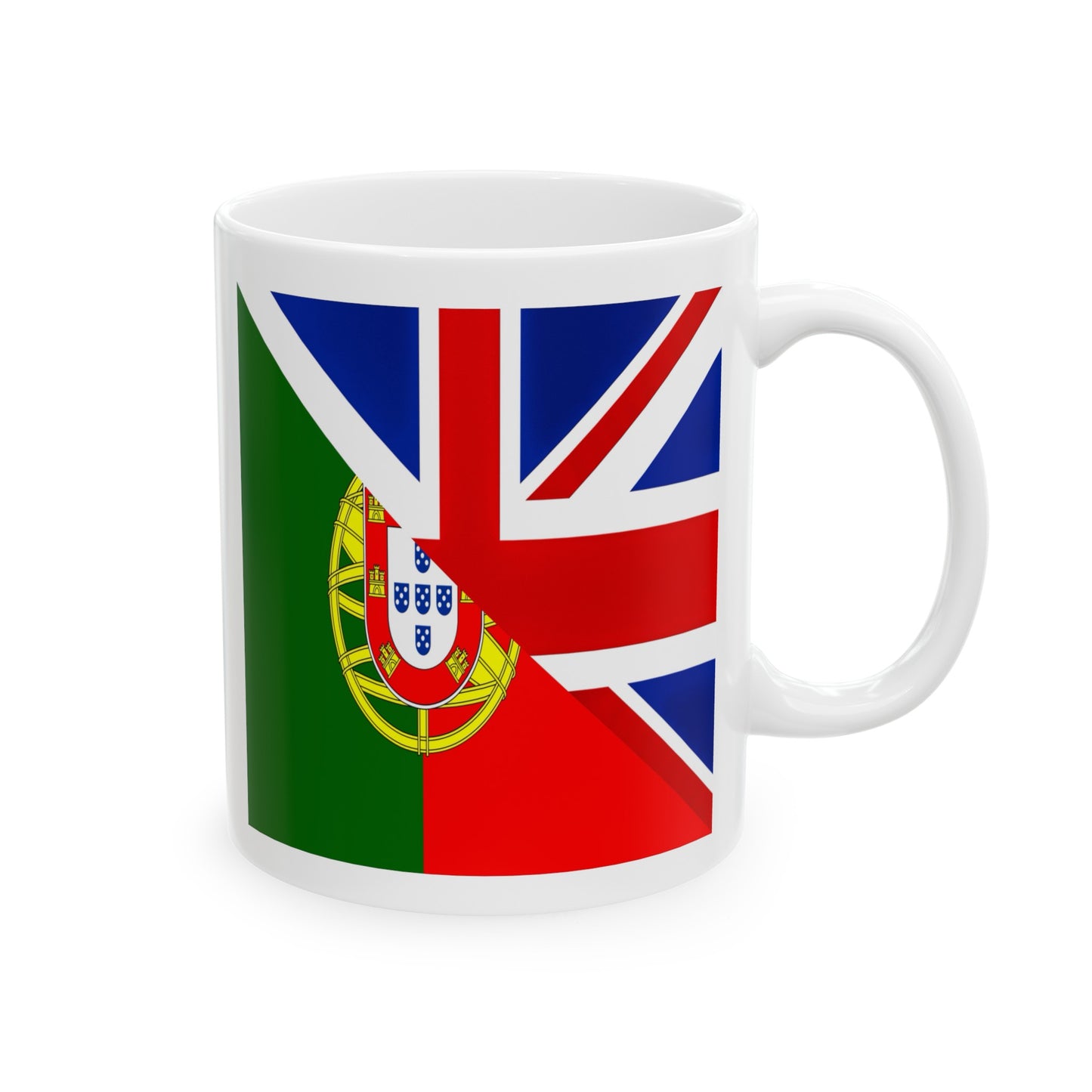 Portugues English Flag Portugal Union Jack Great Britain Ceramic Mug 11oz, 15oz Cup