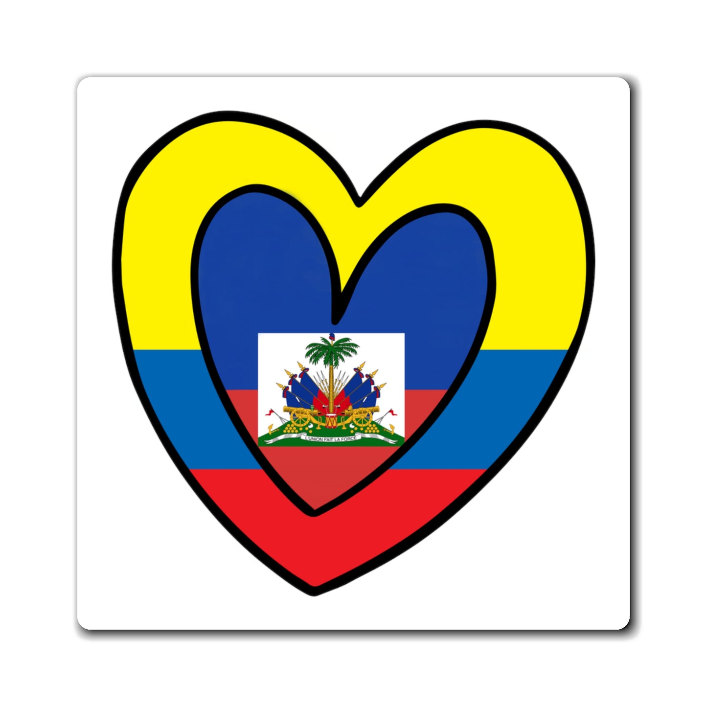 Colombian Haitian Flag Inner Heart Colombia Haiti  Magnet