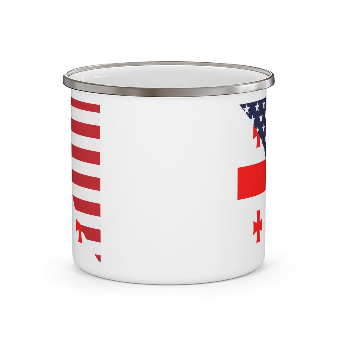 Georgian American Flag Georgia USA 12oz Enamel Mug