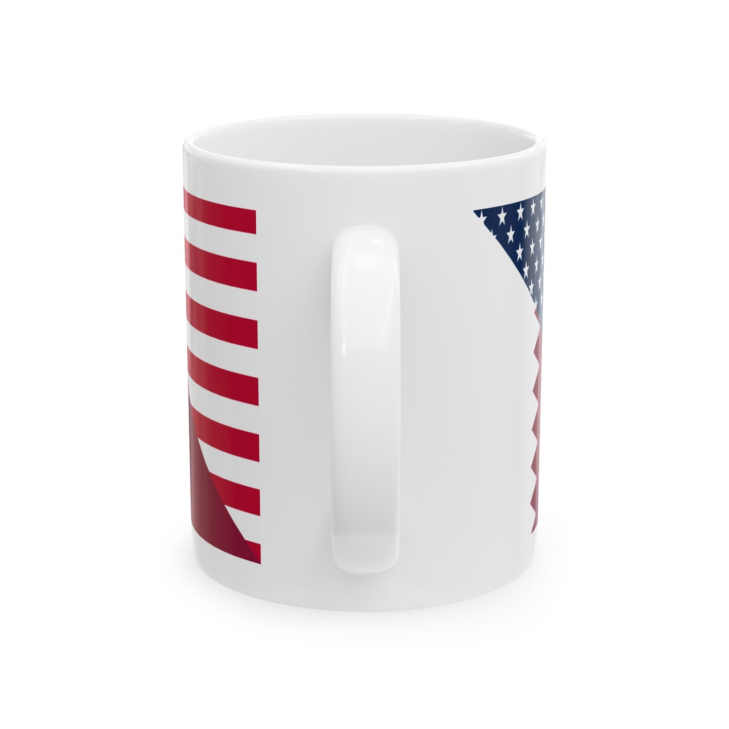 Qatar American Flag Half Qatari USA Ceramic Mug 11oz, 15oz Cup