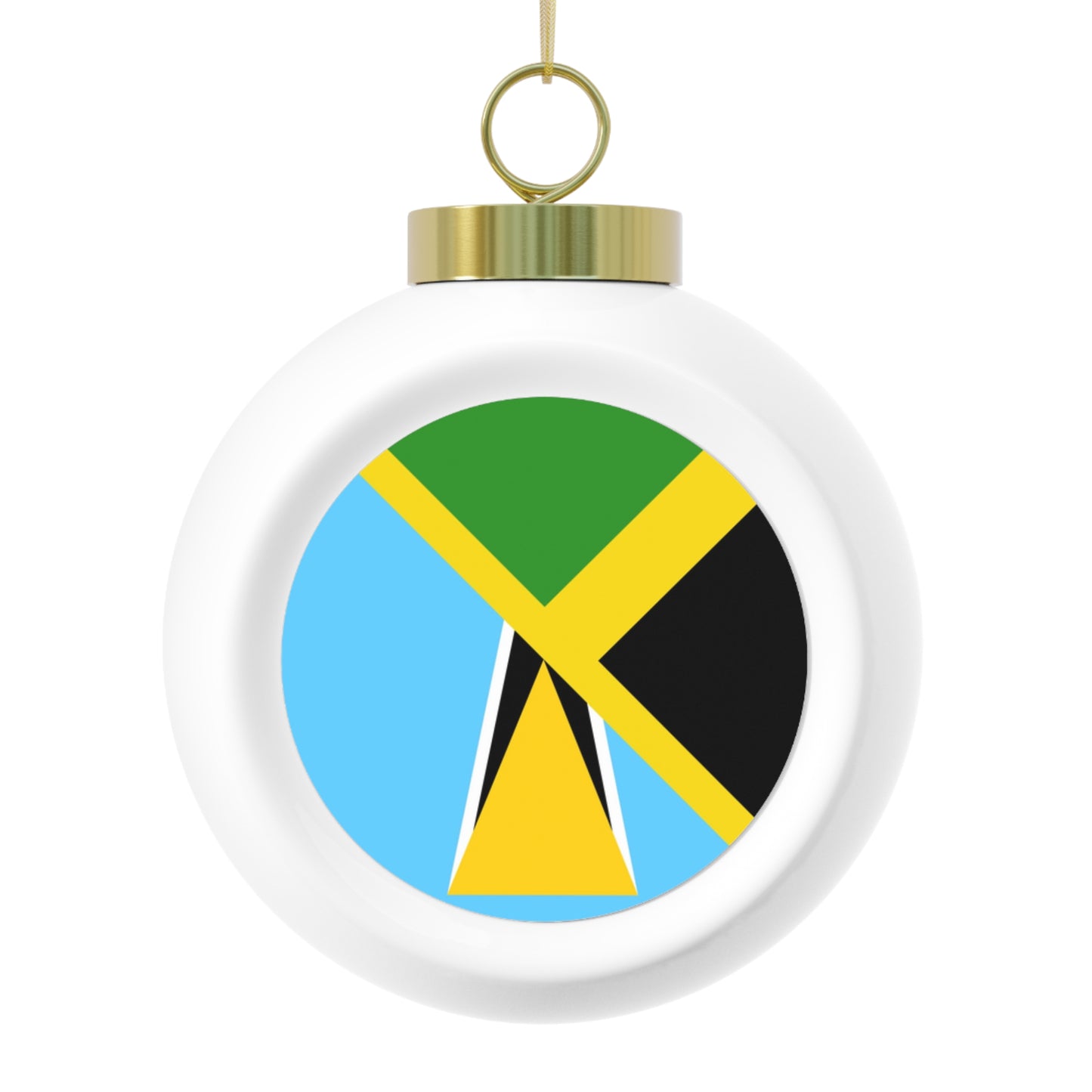 Jamaica St Lucia Flag Jamaican Christmas Tree Ball Ornament