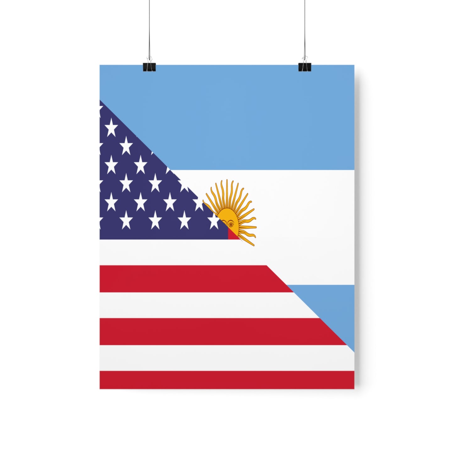 Argentina American Flag Argentinian USA Half Premium Matte Poster