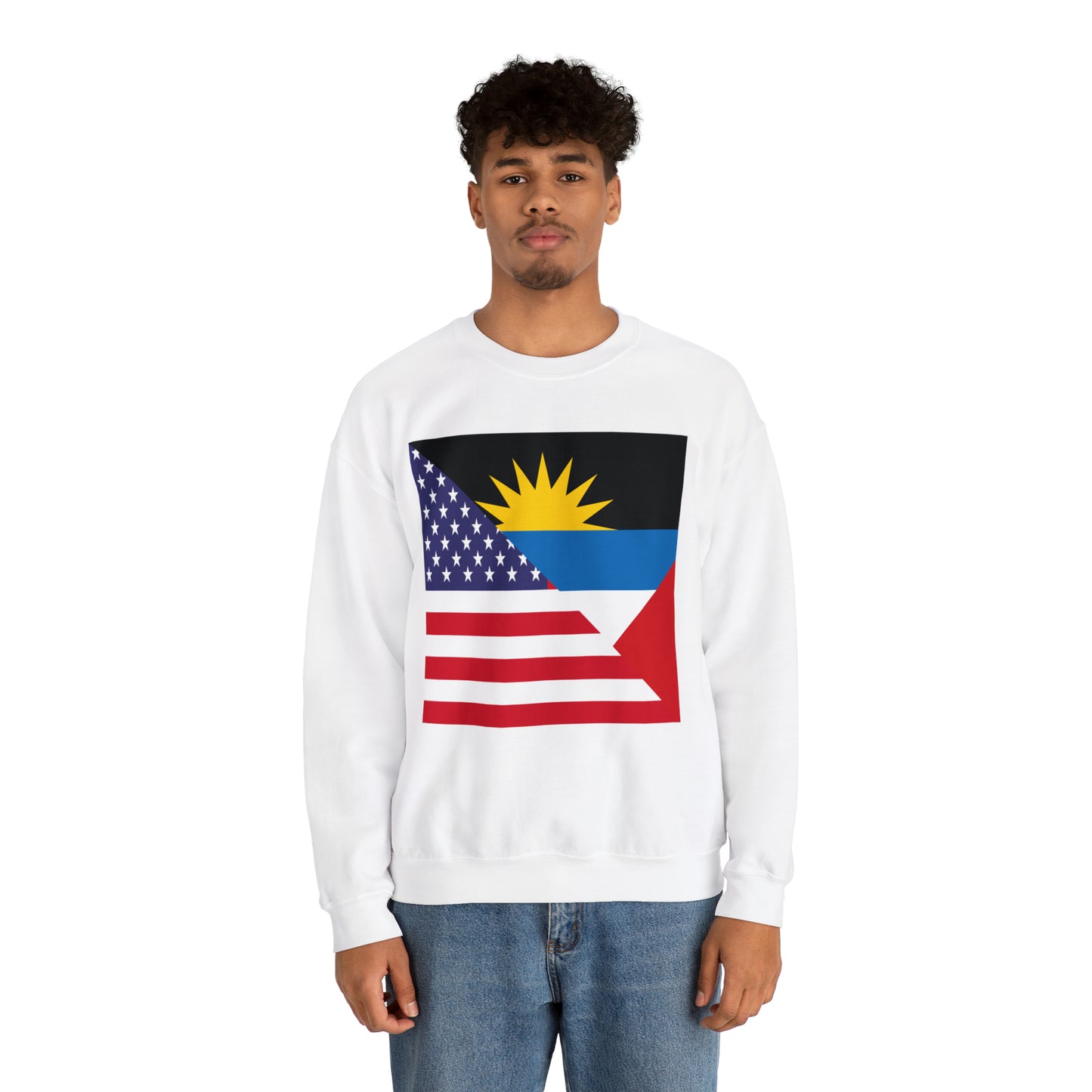 Antigua and Barbuda American Flag Antiguan USA Unisex Sweatshirt