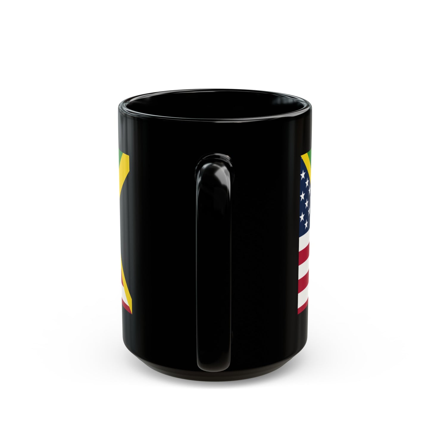 Jamaican American Flag Jamaica USA Black Mug (11oz, 15oz)