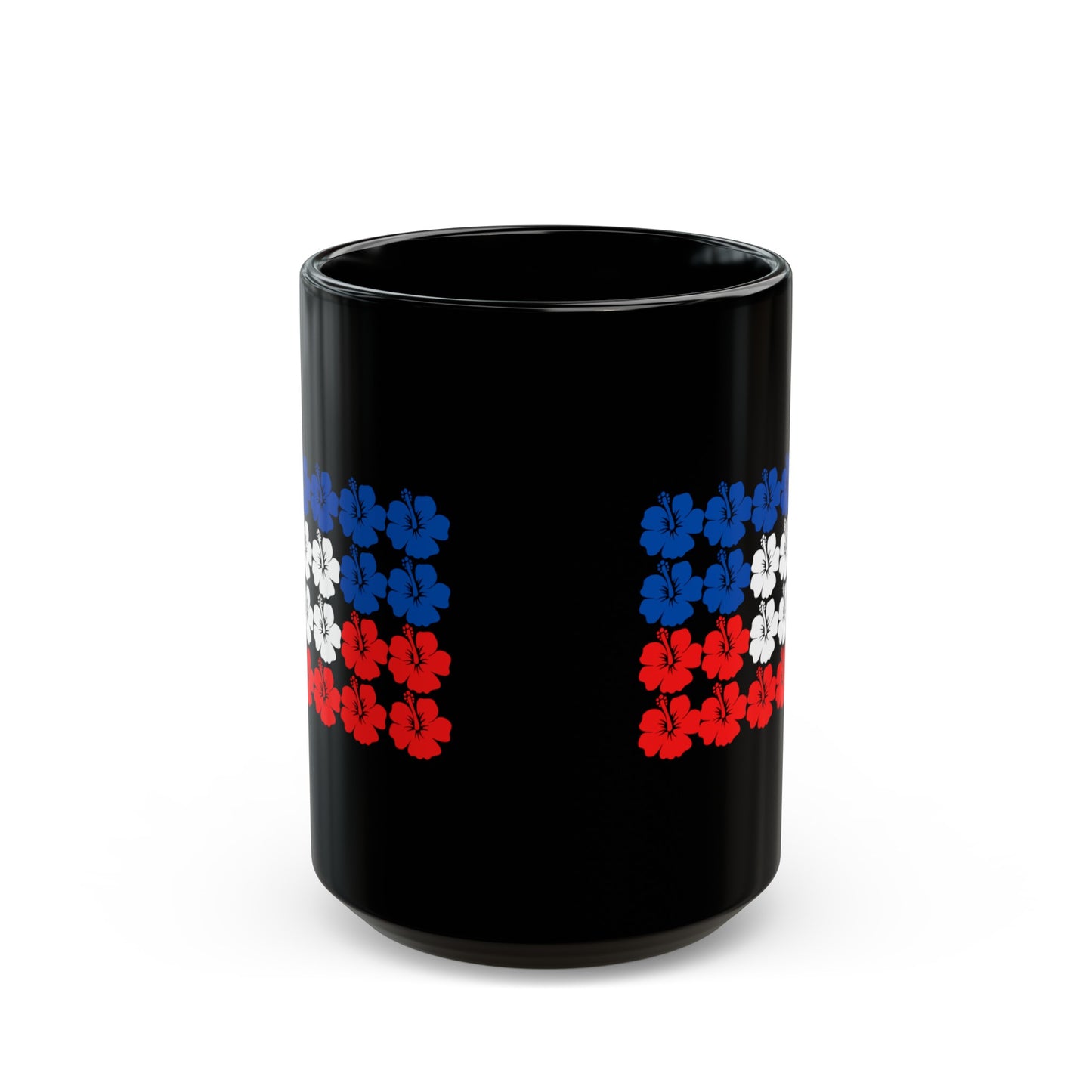 Hibiscus Haitian Flag Haiti Black Mug (11oz, 15oz)