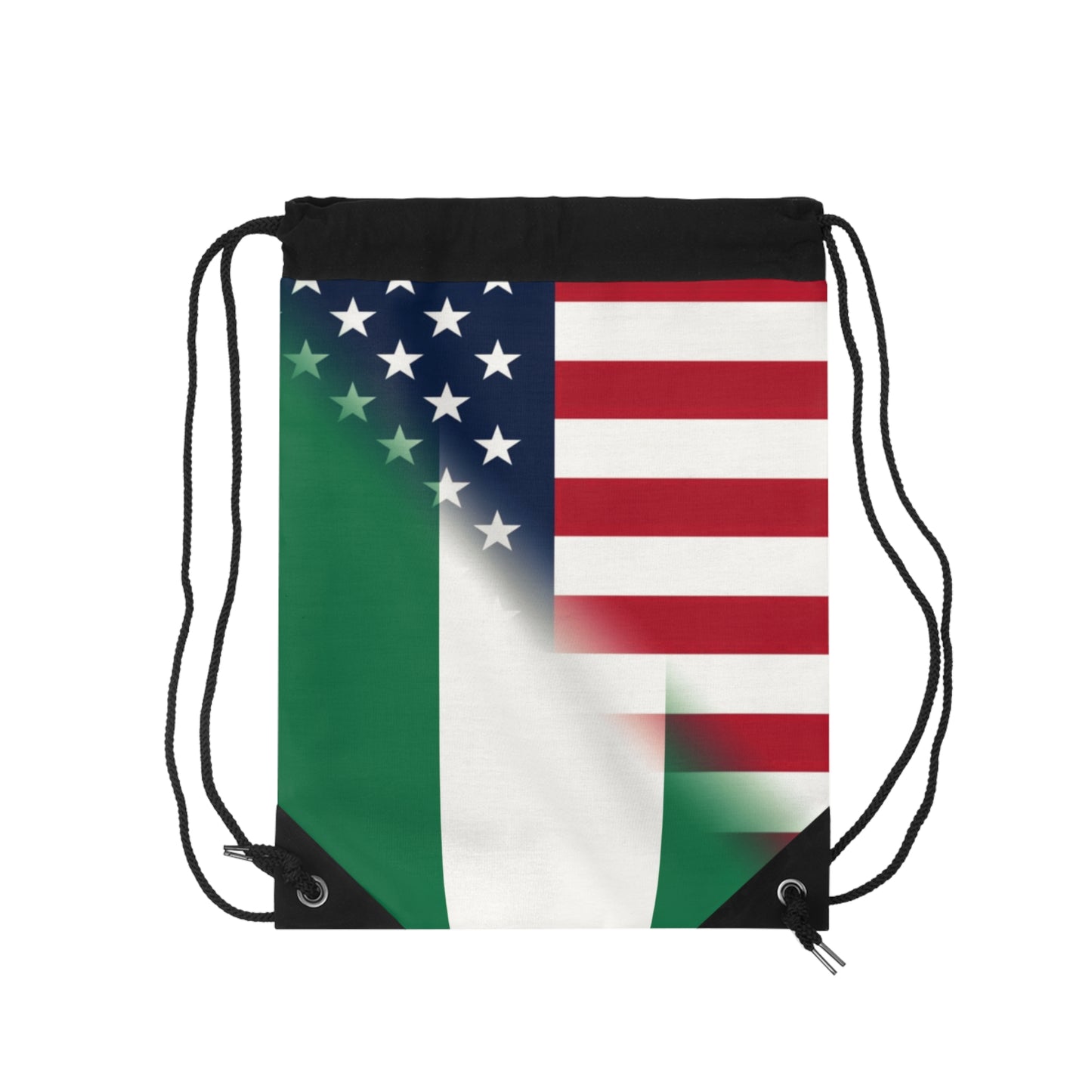 Nigerian American Flag Nigeria USA Drawstring Bag