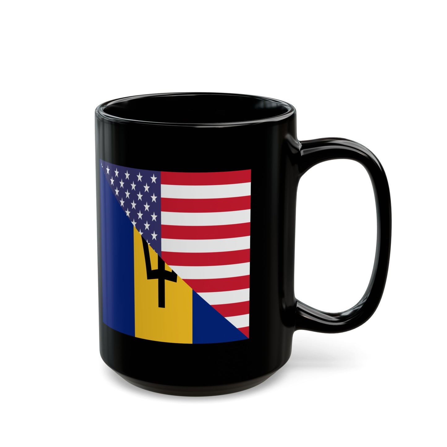 Bajan American Flag Barbados USA Black Mug (11oz, 15oz)