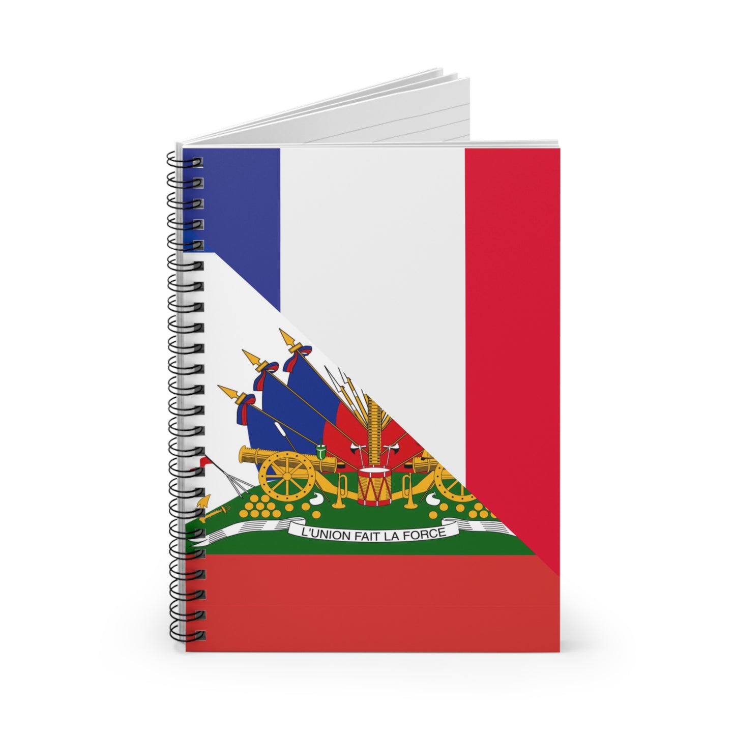 Haitian French Flag Half Haiti France Spiral Notebook - Ruled Line