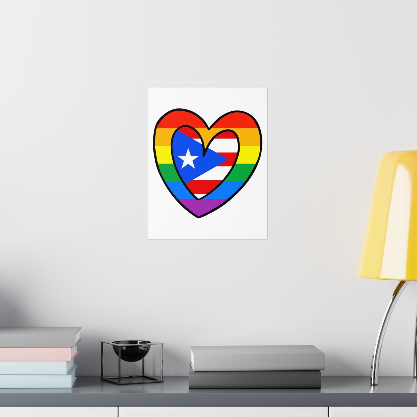 Puerto Rican Rainbow Flag Heart PR Pride Parade Premium Matte Poster