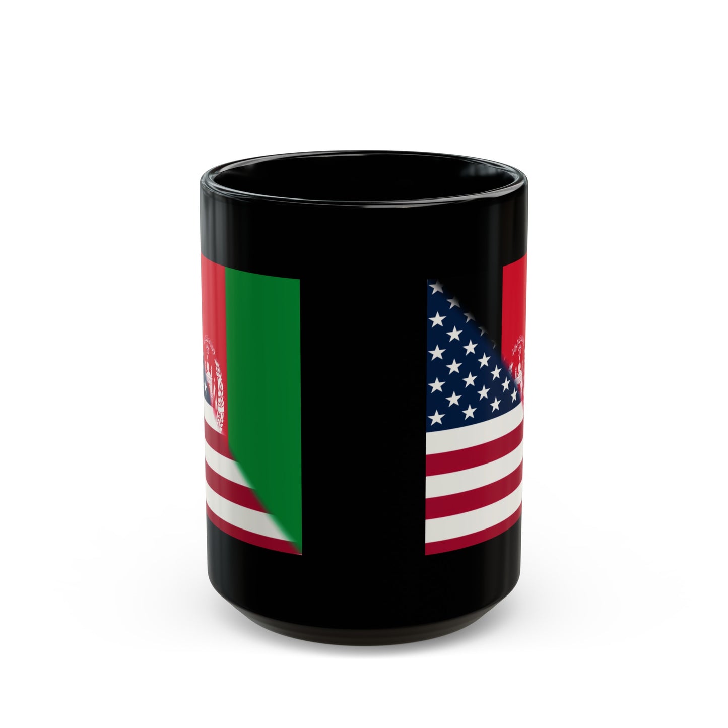 Afghan USA Flag Afghanistan American Black Mug (11oz, 15oz)