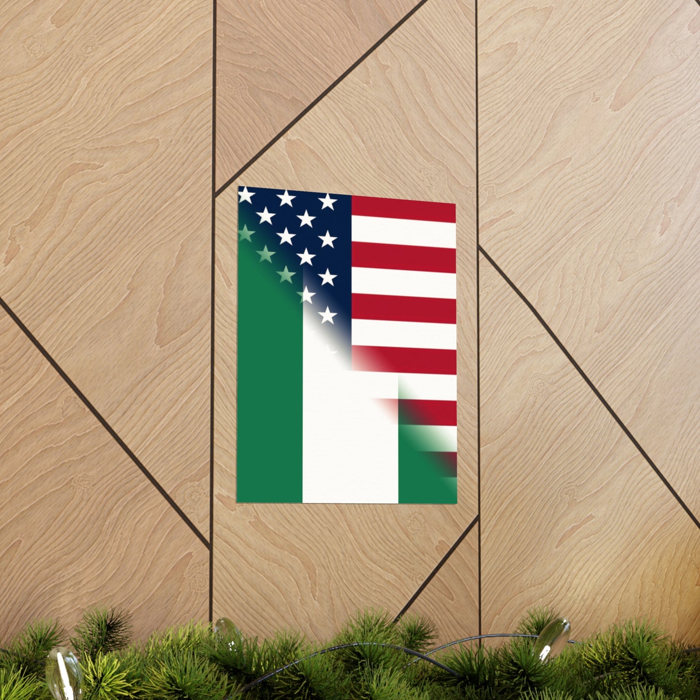 Nigerian American Flag Half Naija USA African Premium Matte Poster