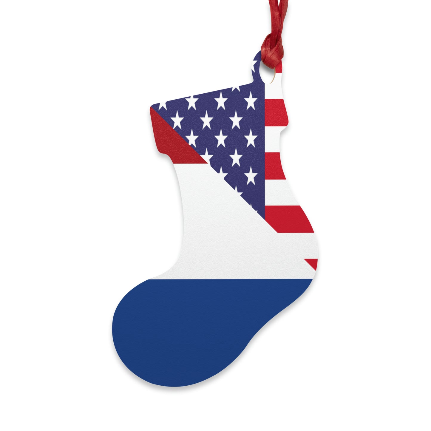 Netherlands American Flag USA Wooden Ornament