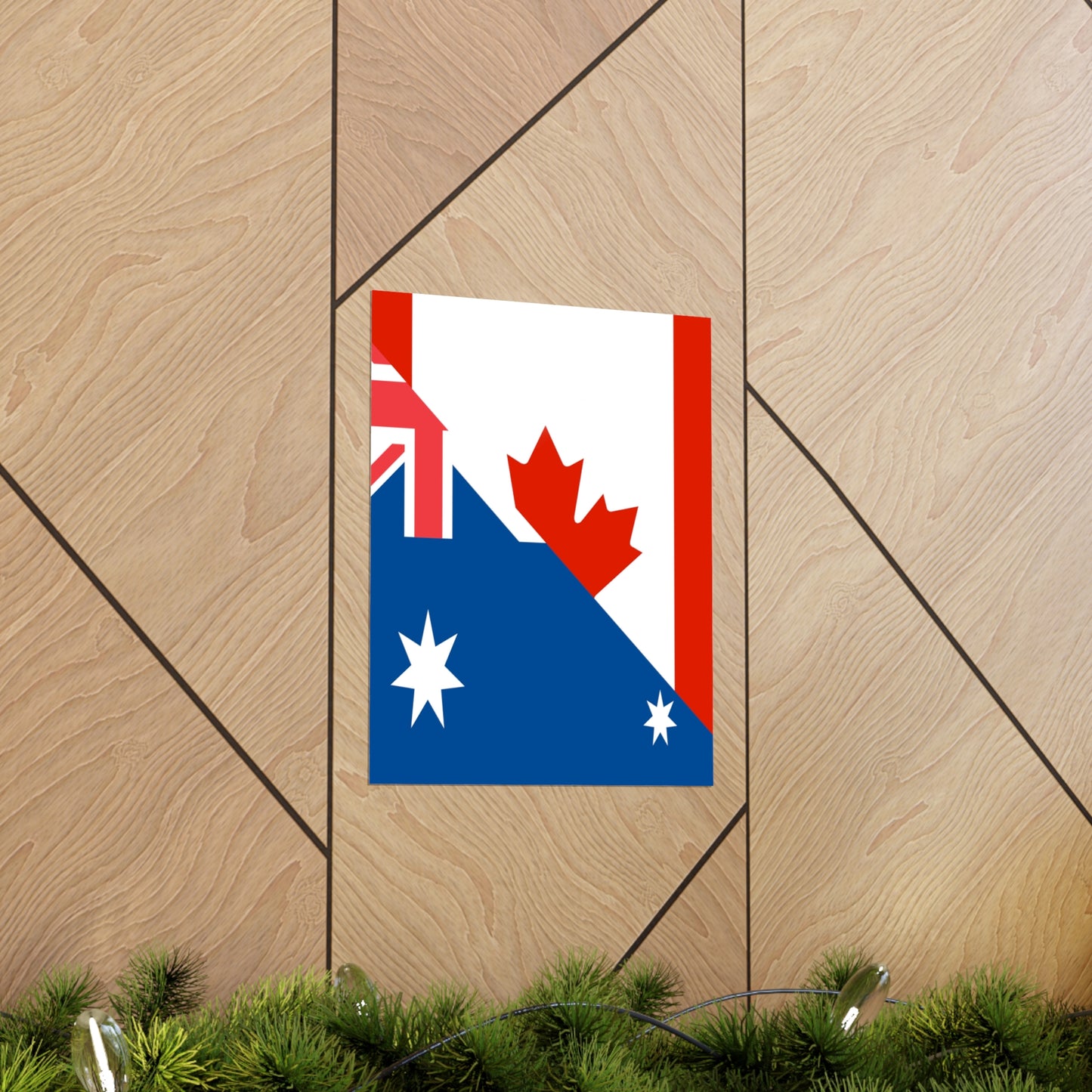 Australian Canadian Flag Half Australia Canada Premium Matte Poster