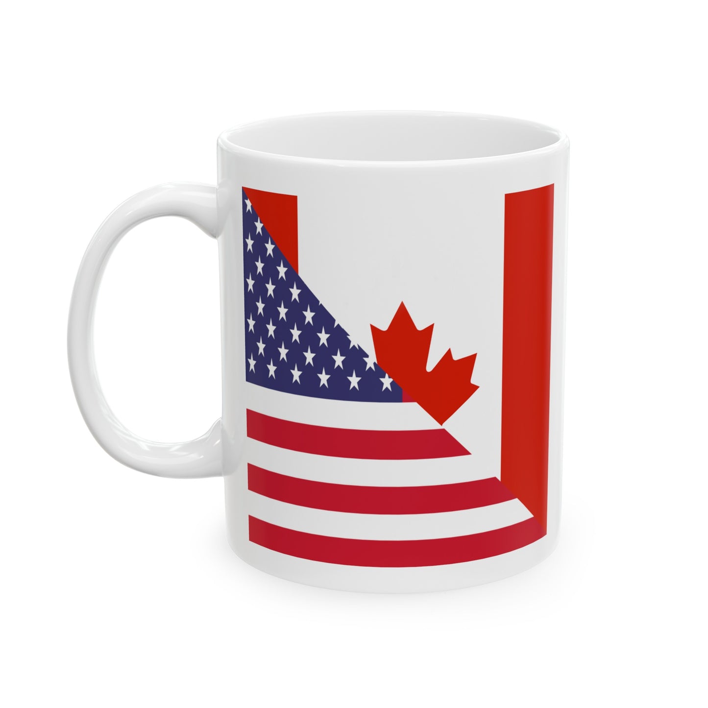 Canadian American Flag Canada USA Ceramic Mug 11oz, 15oz Cup