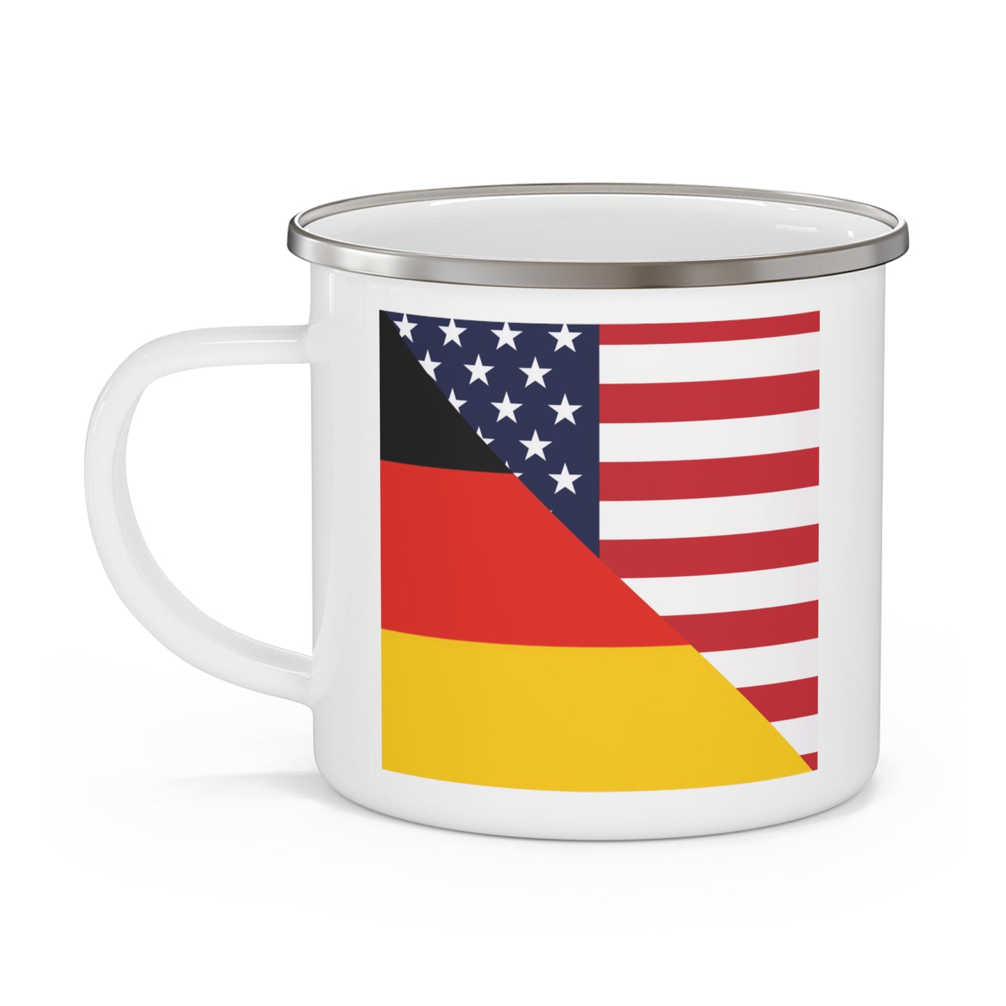 German American Flag Germany USA 12oz Enamel Mug