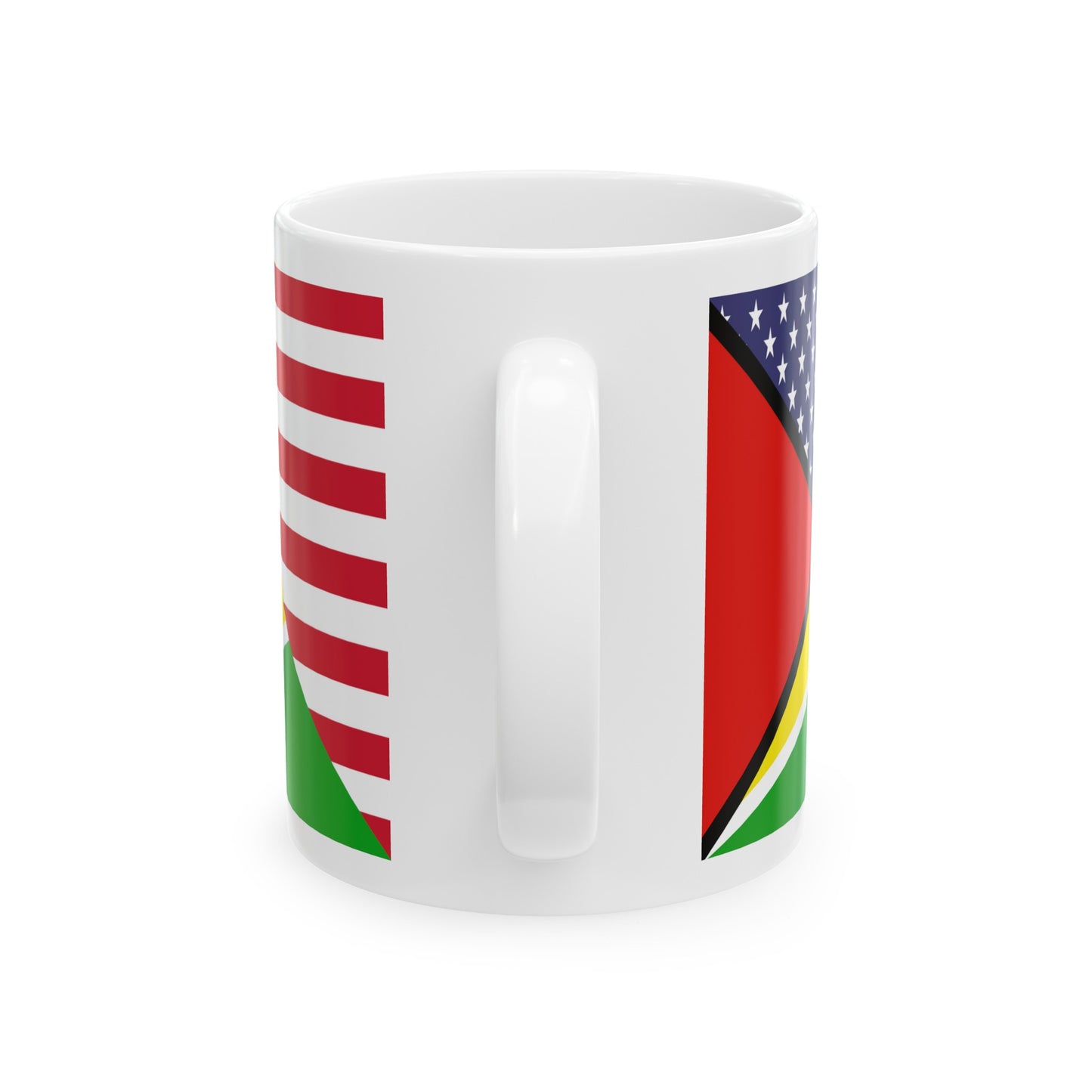 Guyana American Flag Half Guyanese USA Ceramic Mug 11oz, 15oz Cup