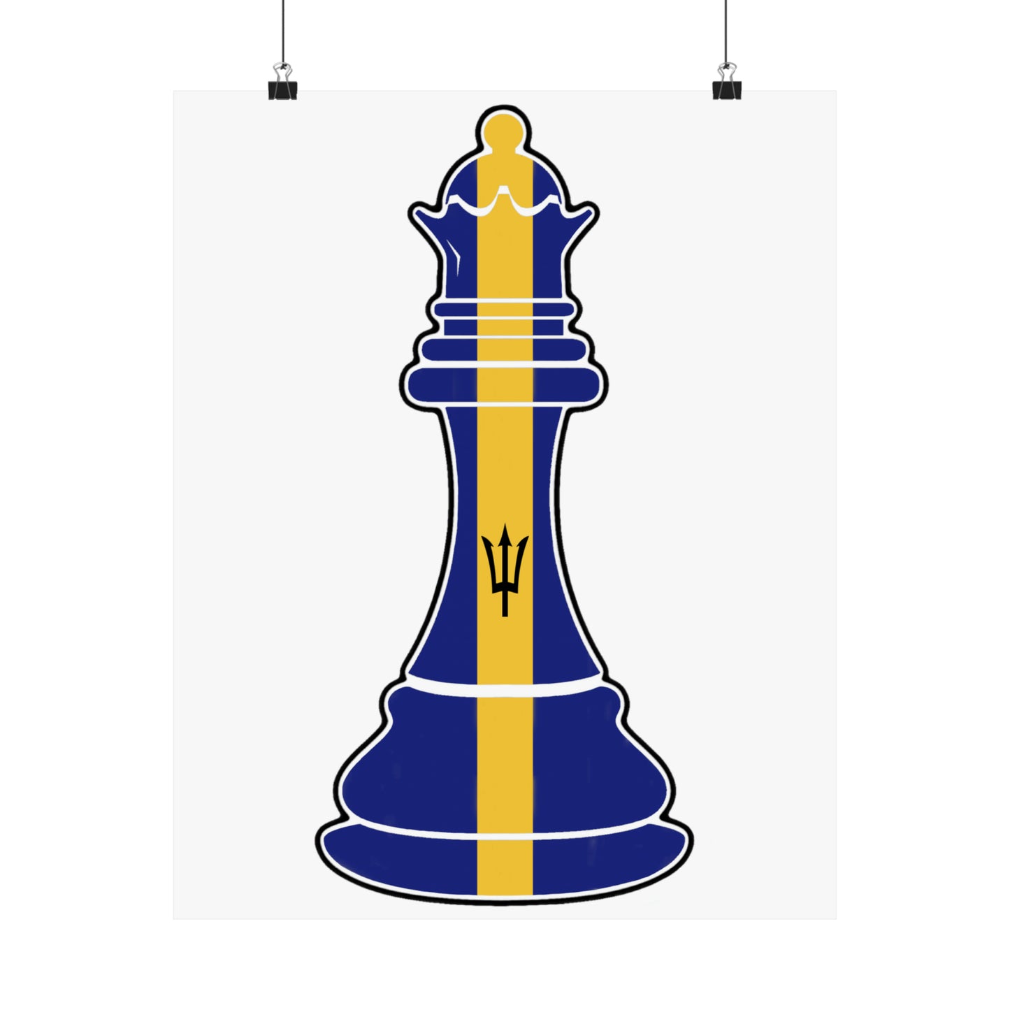 Bajan Queen Flag Chess Piece Barbados Premium Matte Poster