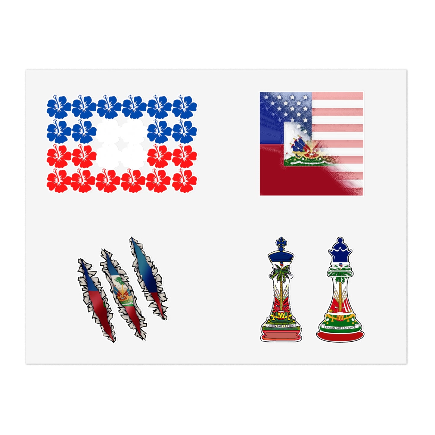 Haitian Flag Sticker Sheets | Ayiti Haiti USA Queen King