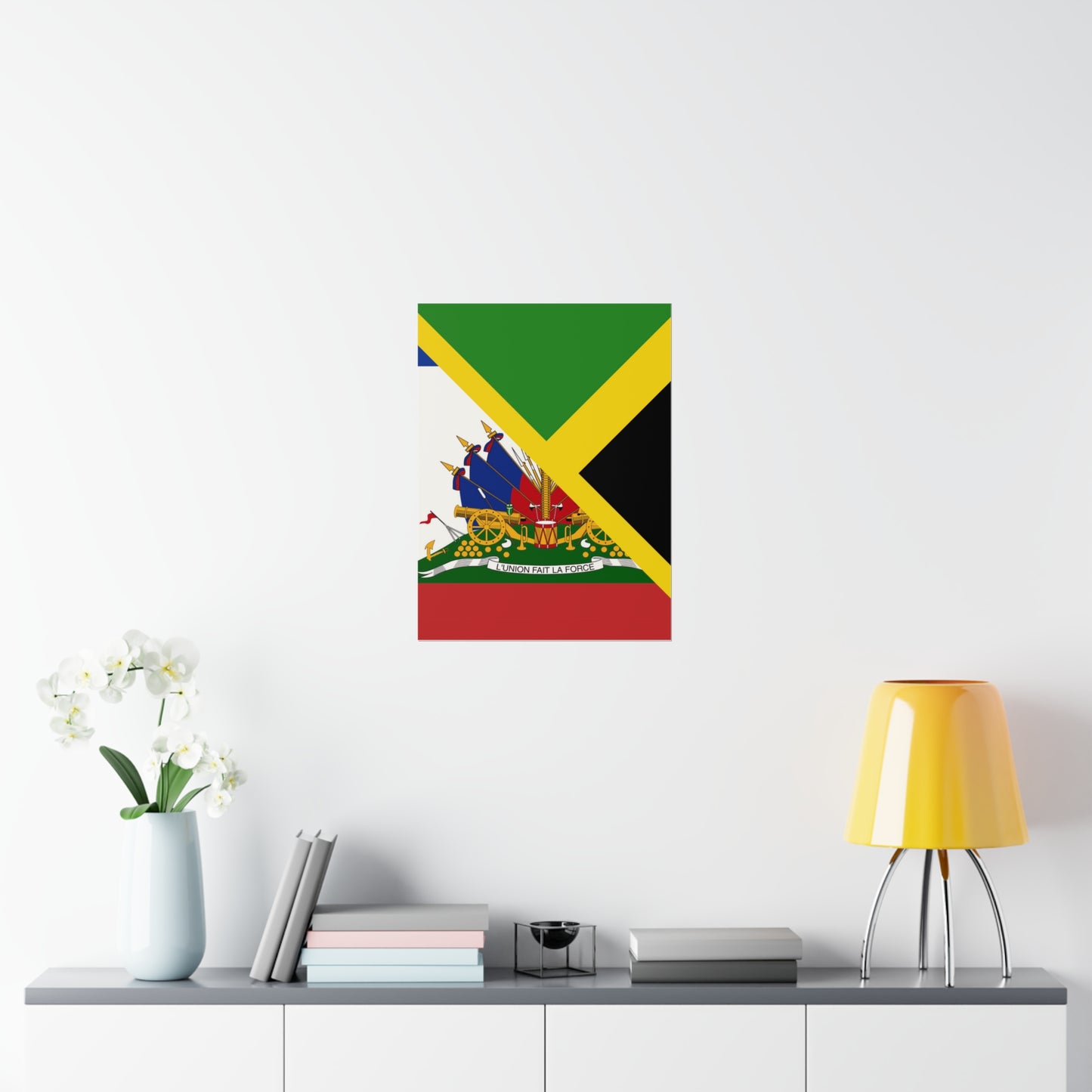 Haitian Jamaican Flag | Half Jamaica Haiti Premium Matte Poster